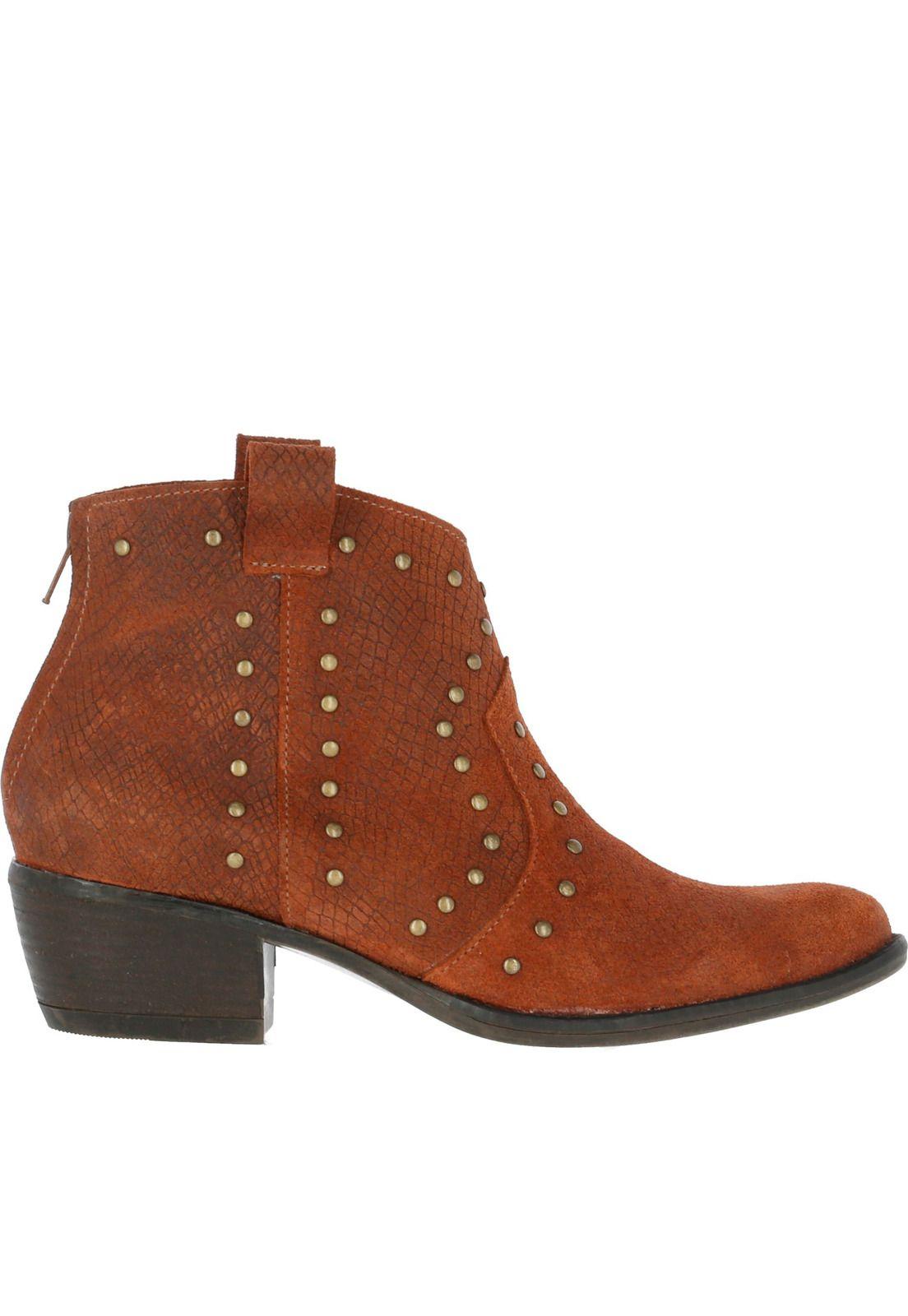 Botin Cuero Mujer Chloe Café-2