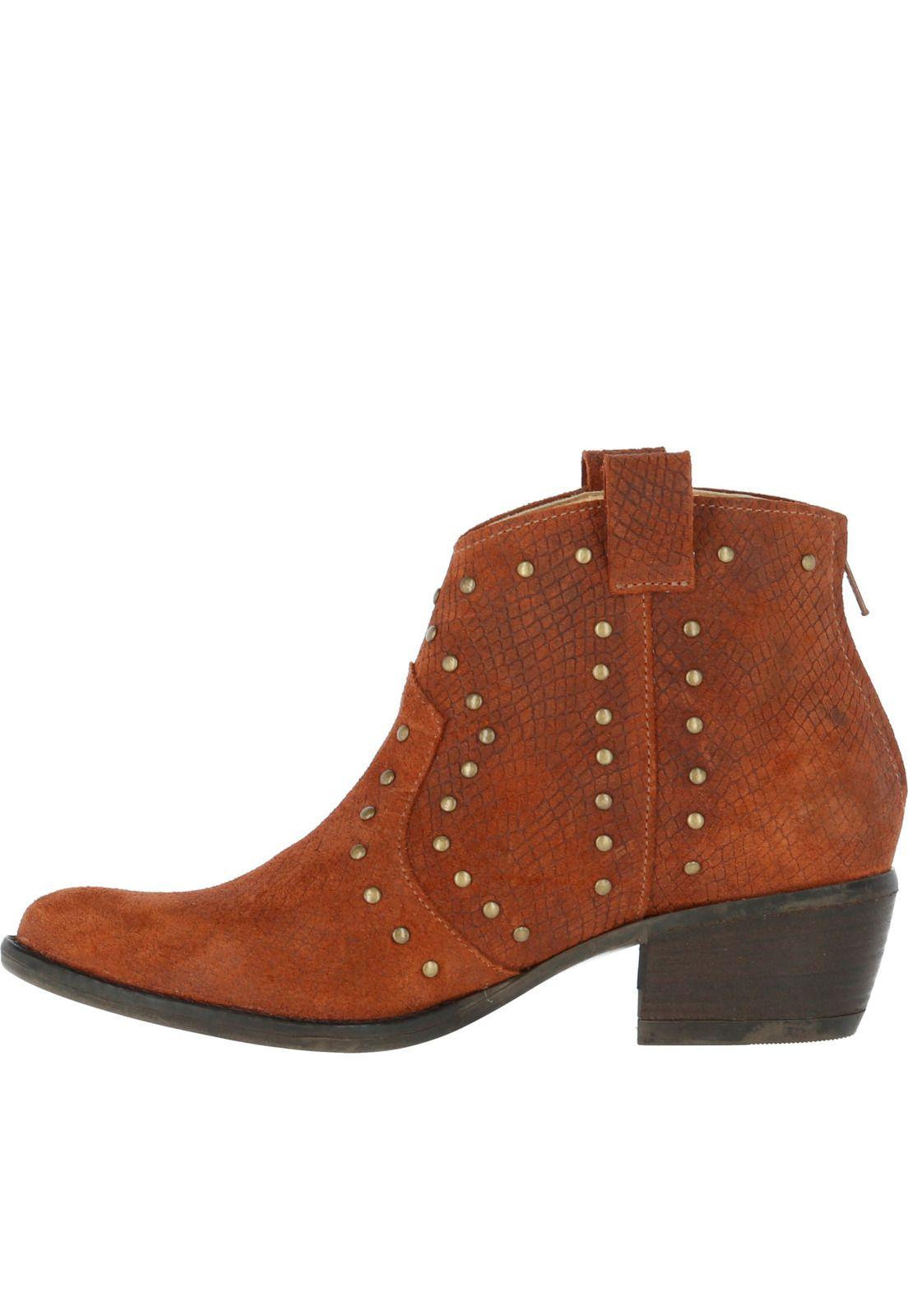 Botin Cuero Mujer Chloe Café-3