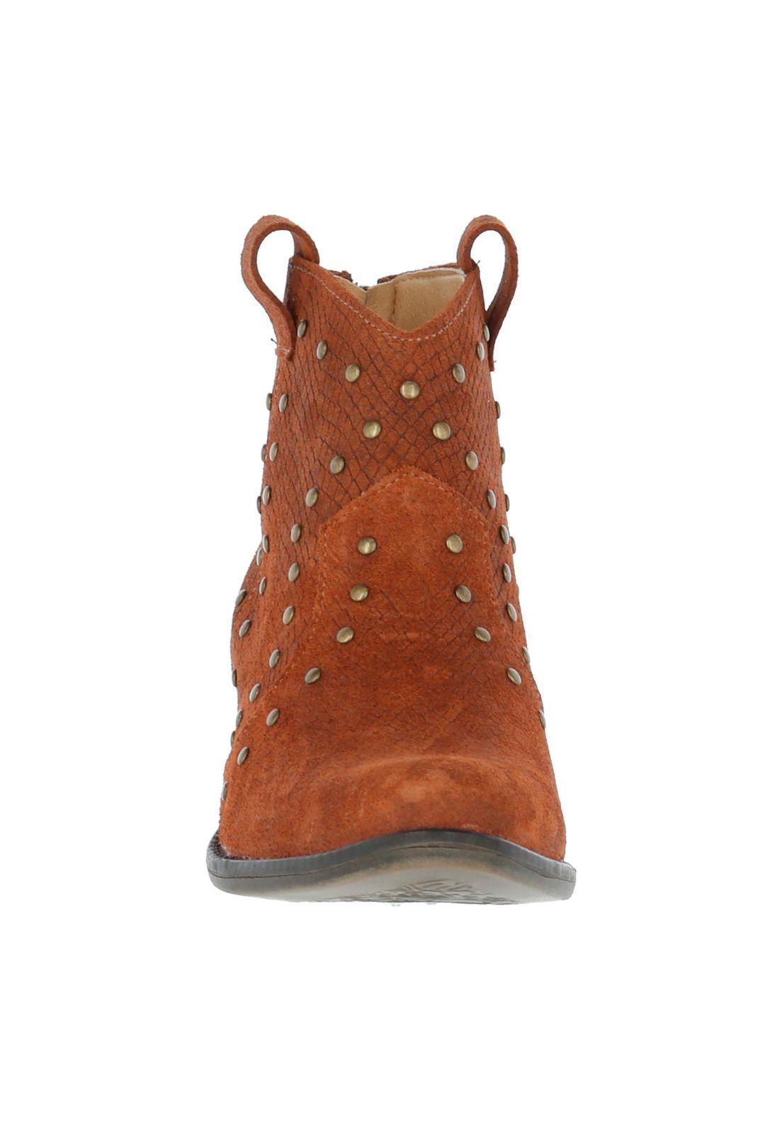 Botin Cuero Mujer Chloe Café-4