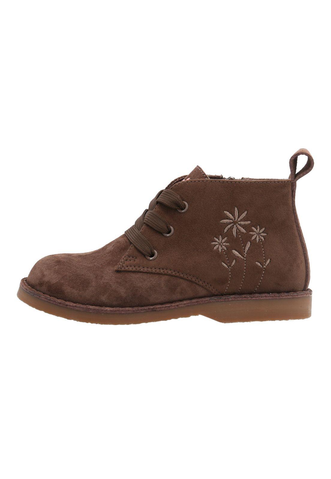 Botin Cuero Mandy Niña Café-0