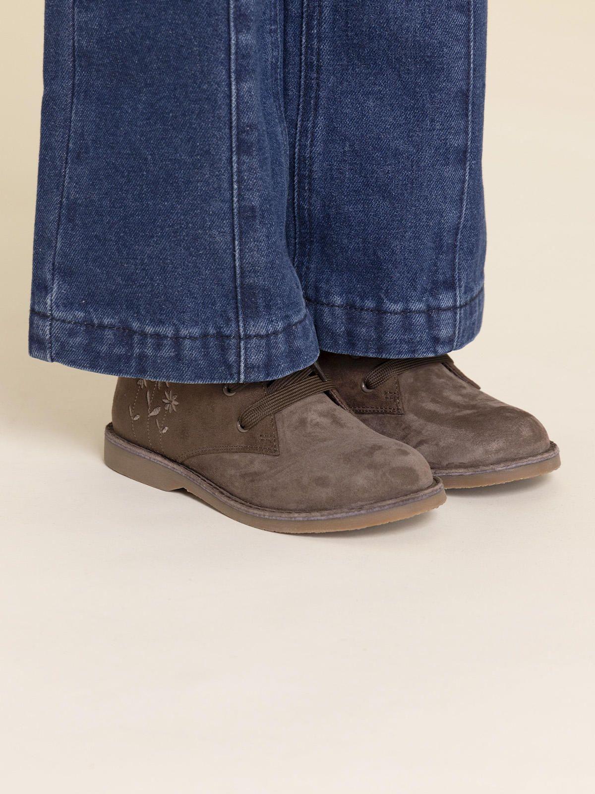 Botin Cuero Mandy Niña Café-1