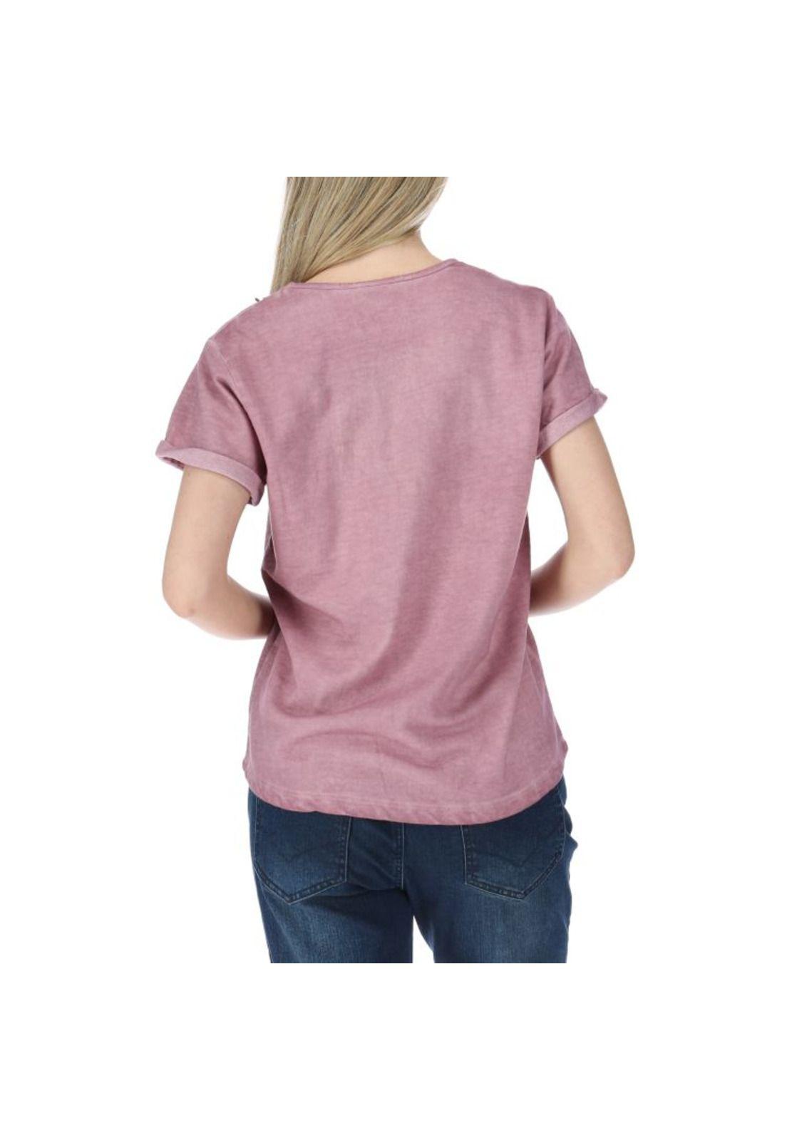 Polera Mc Mujer Lace Front S/S Knit Top Rosa-2