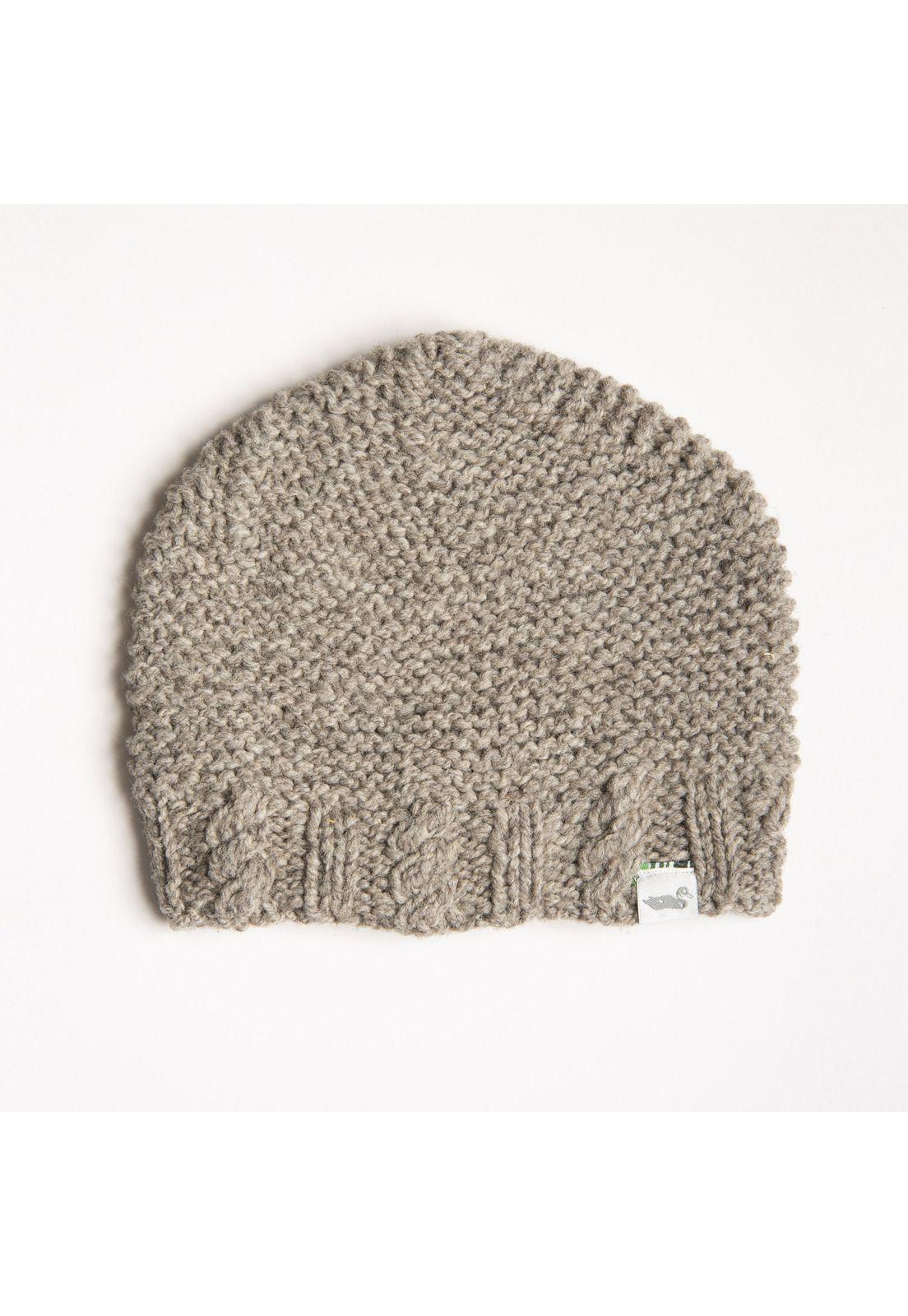 Gorro Lana Oveja Mujer Stick Beanie Café-1