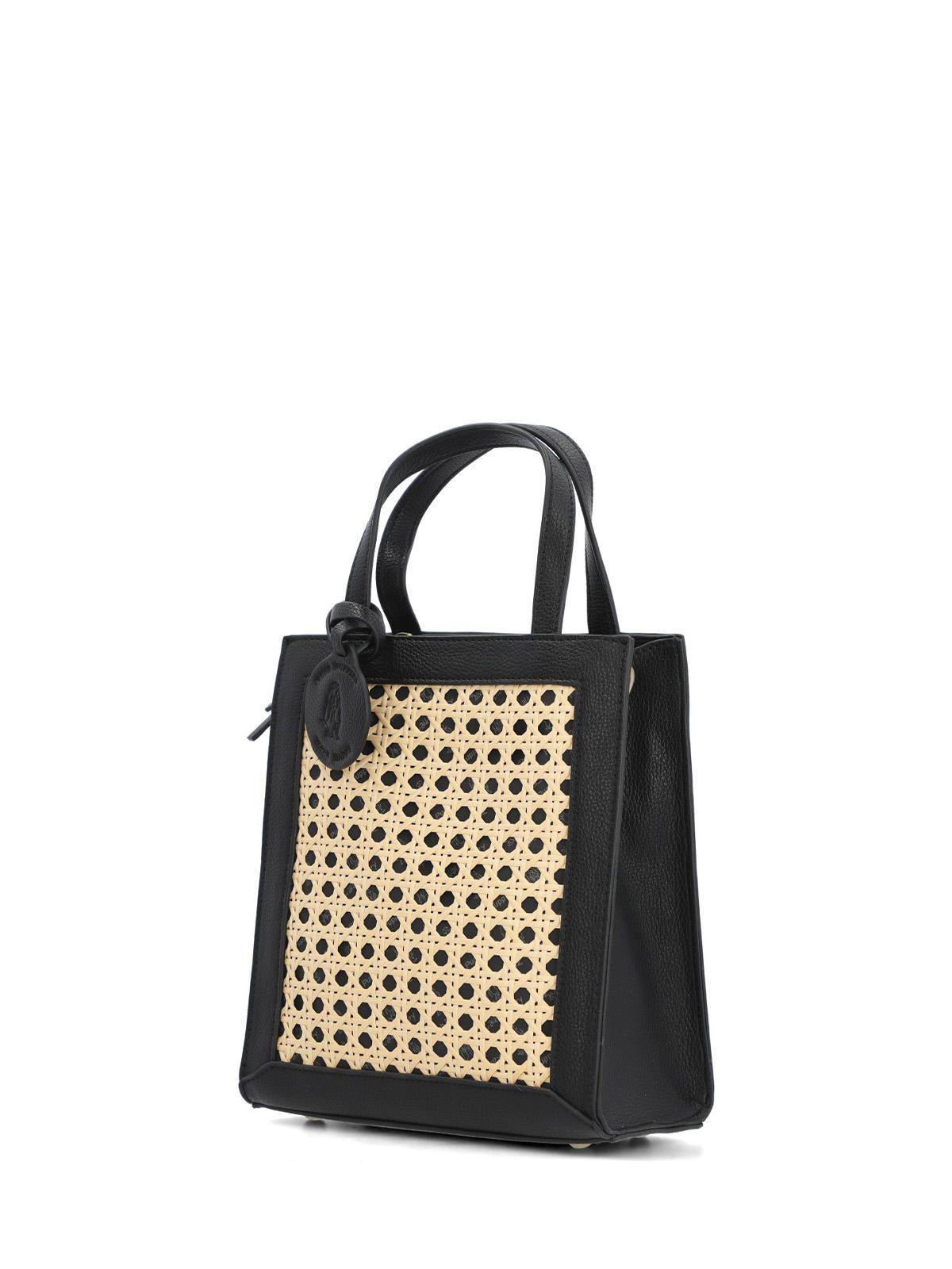 Cartera Raffia Mujer Rattan Bag Negro-2