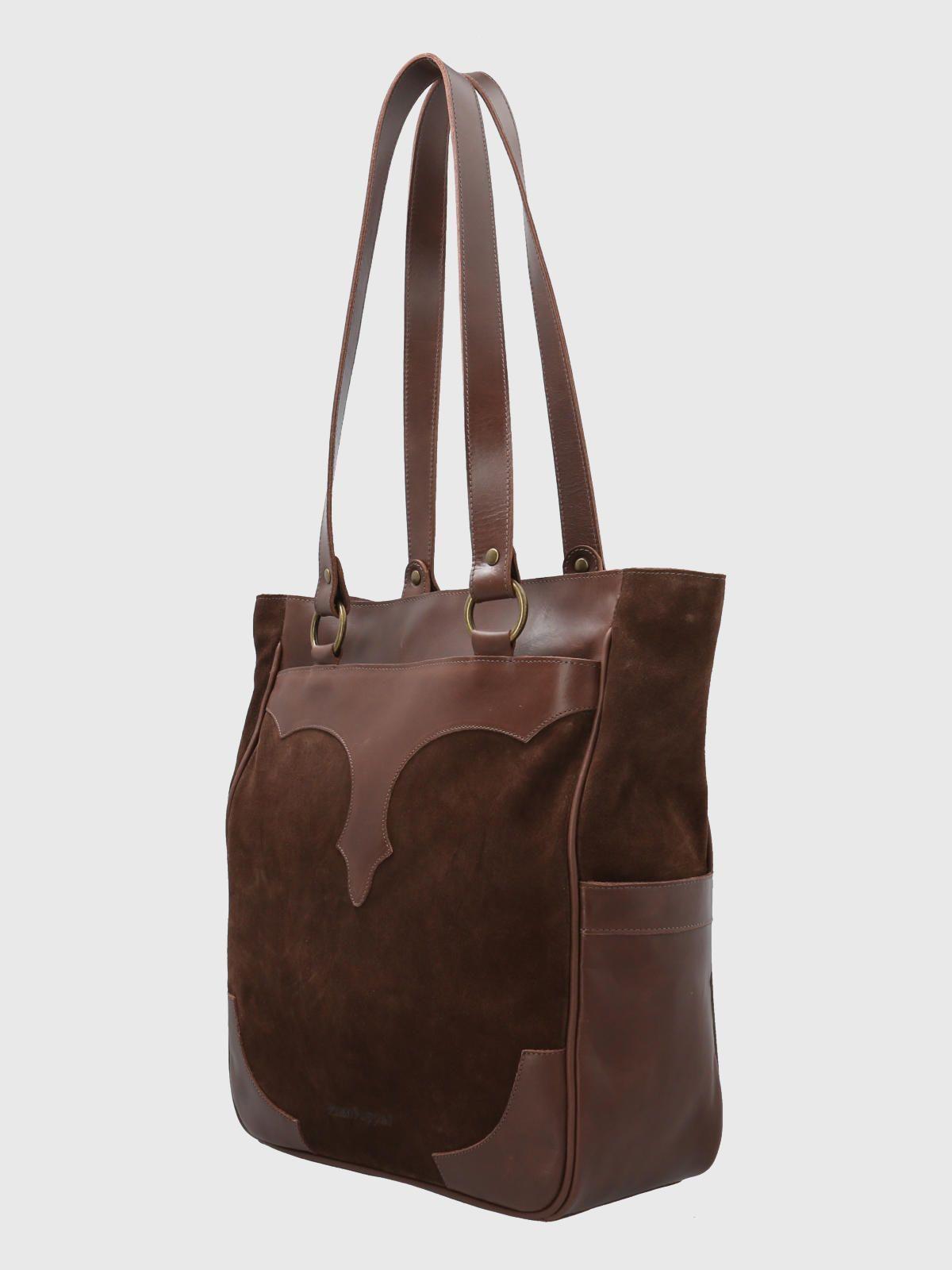 Cartera Cuero Mujer Duke Tote Café-1