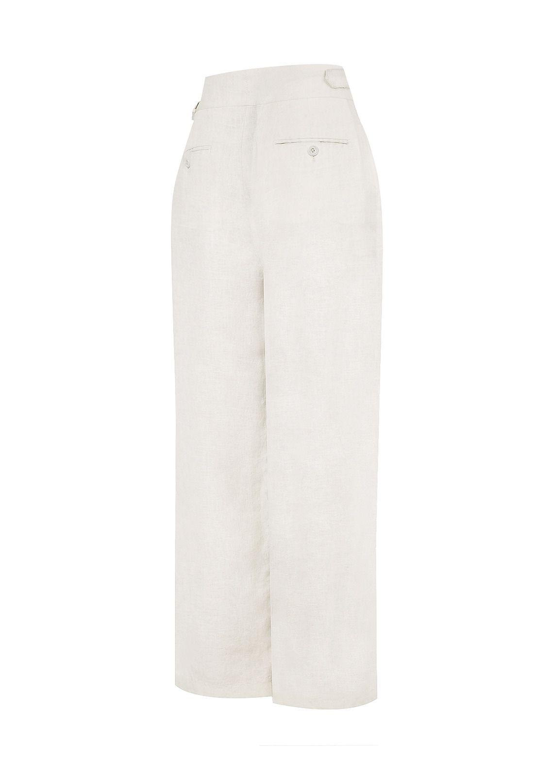 Pantalón Lino Orgánico Beige Ava Mujer -1