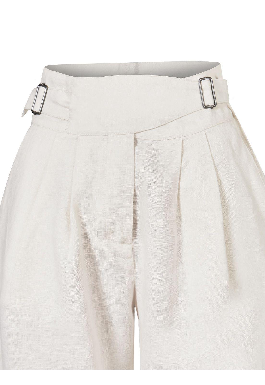 Pantalón Lino Orgánico Beige Ava Mujer -3