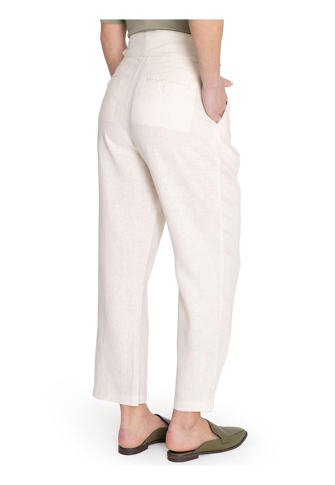Pantalón Lino Orgánico Beige Ava Mujer -6