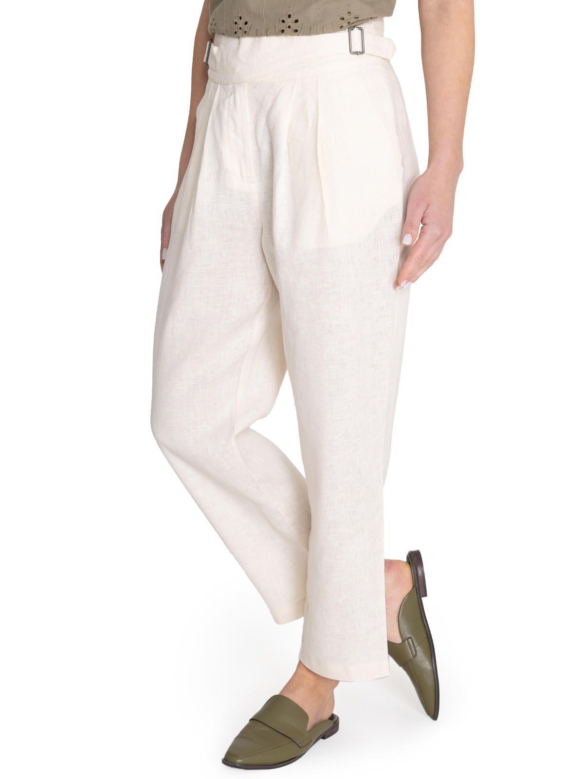 Pantalón Lino Orgánico Beige Ava Mujer -5