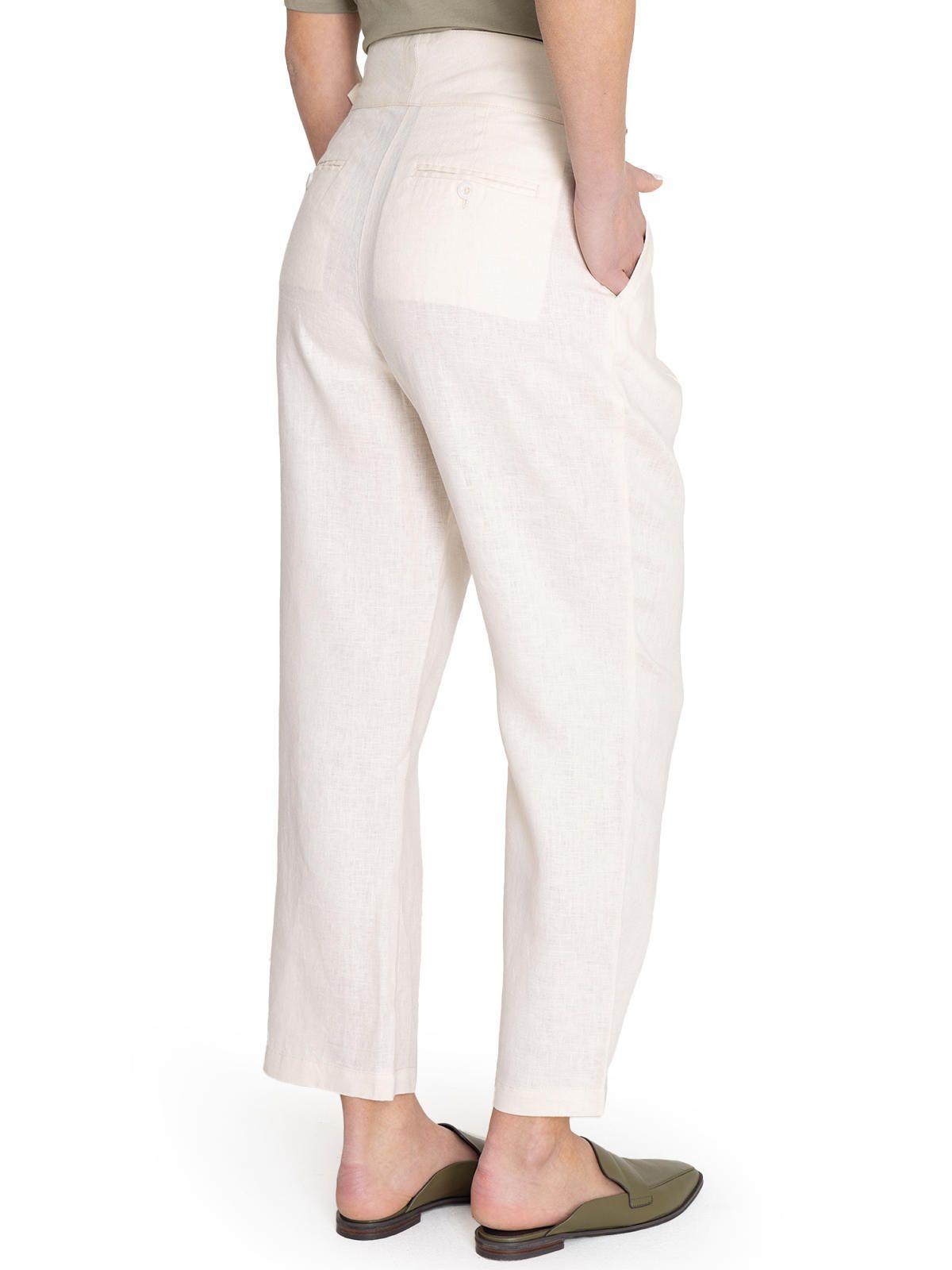 Pantalón Lino Orgánico Beige Ava Mujer -6