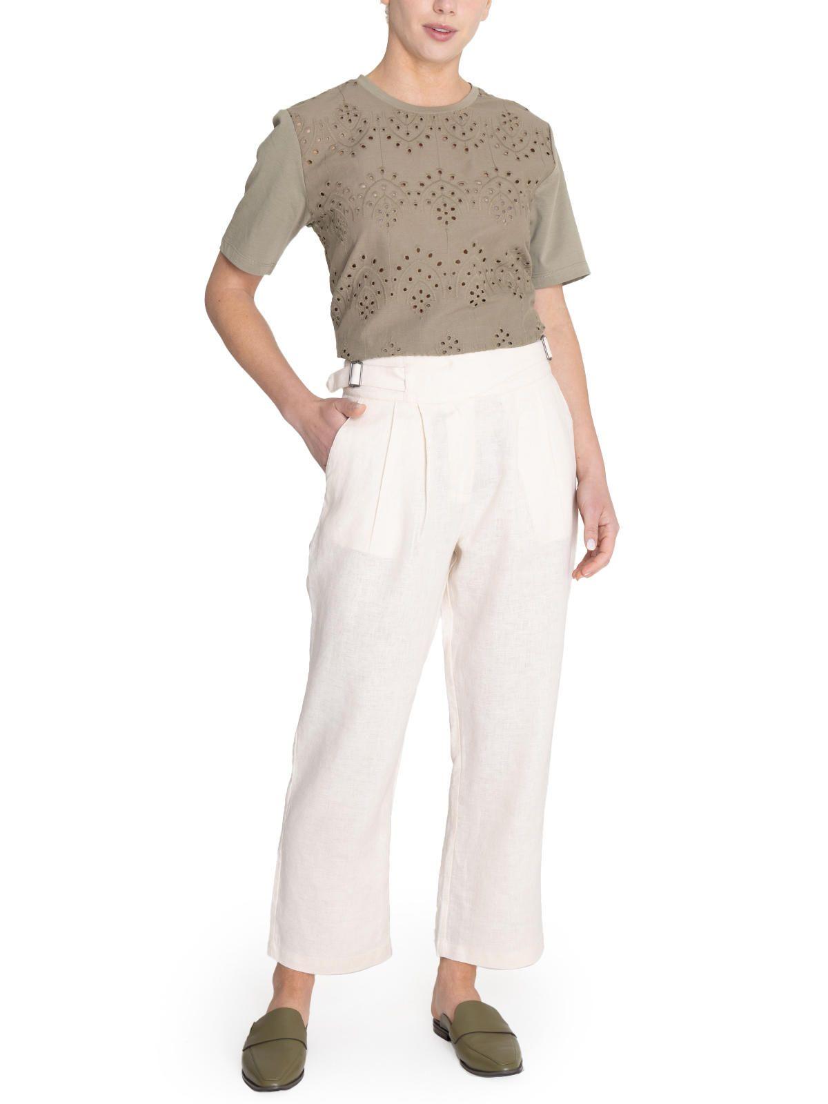 Pantalón Lino Orgánico Beige Ava Mujer -8