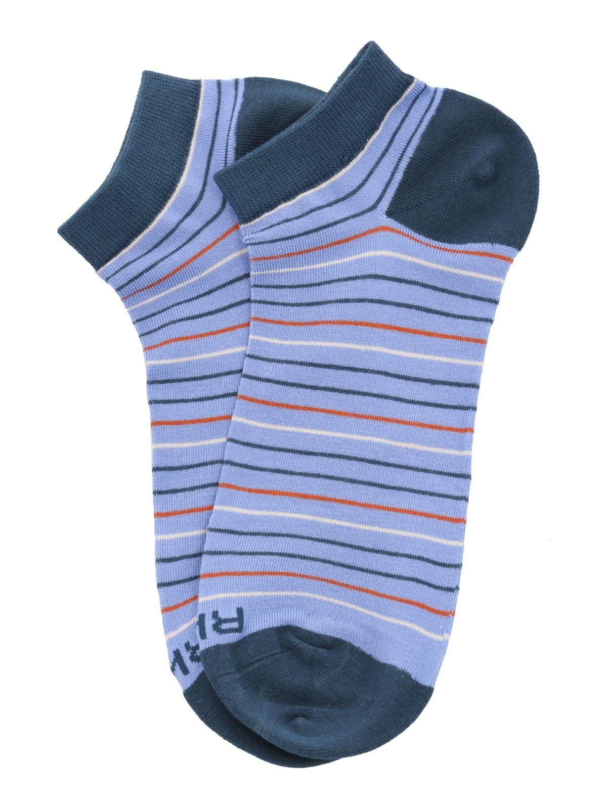 Calcetín Bambú Hombre Ped Stripe Azul-2