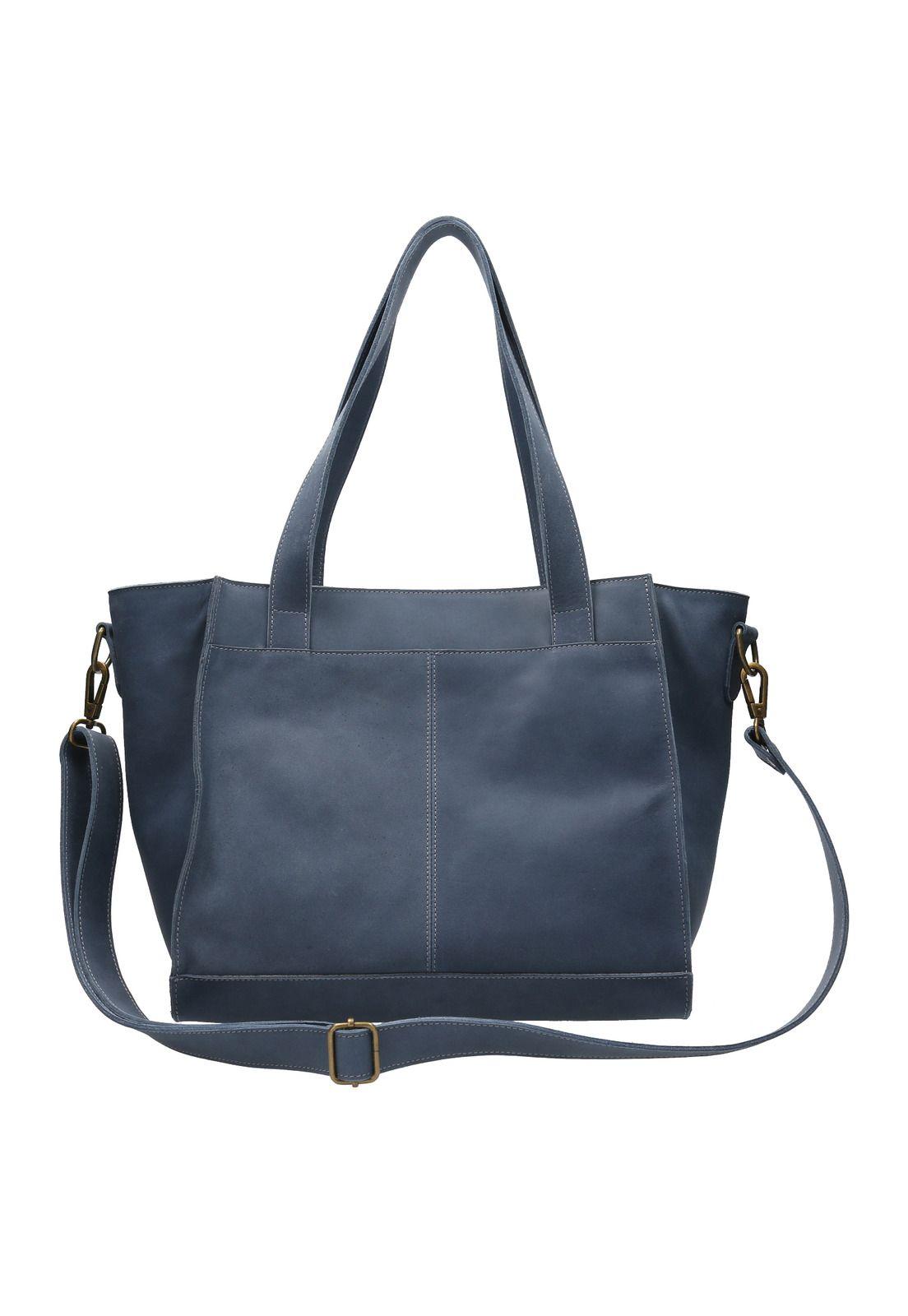 Cartera Cuero Mujer Lisboa Tote Azul-2