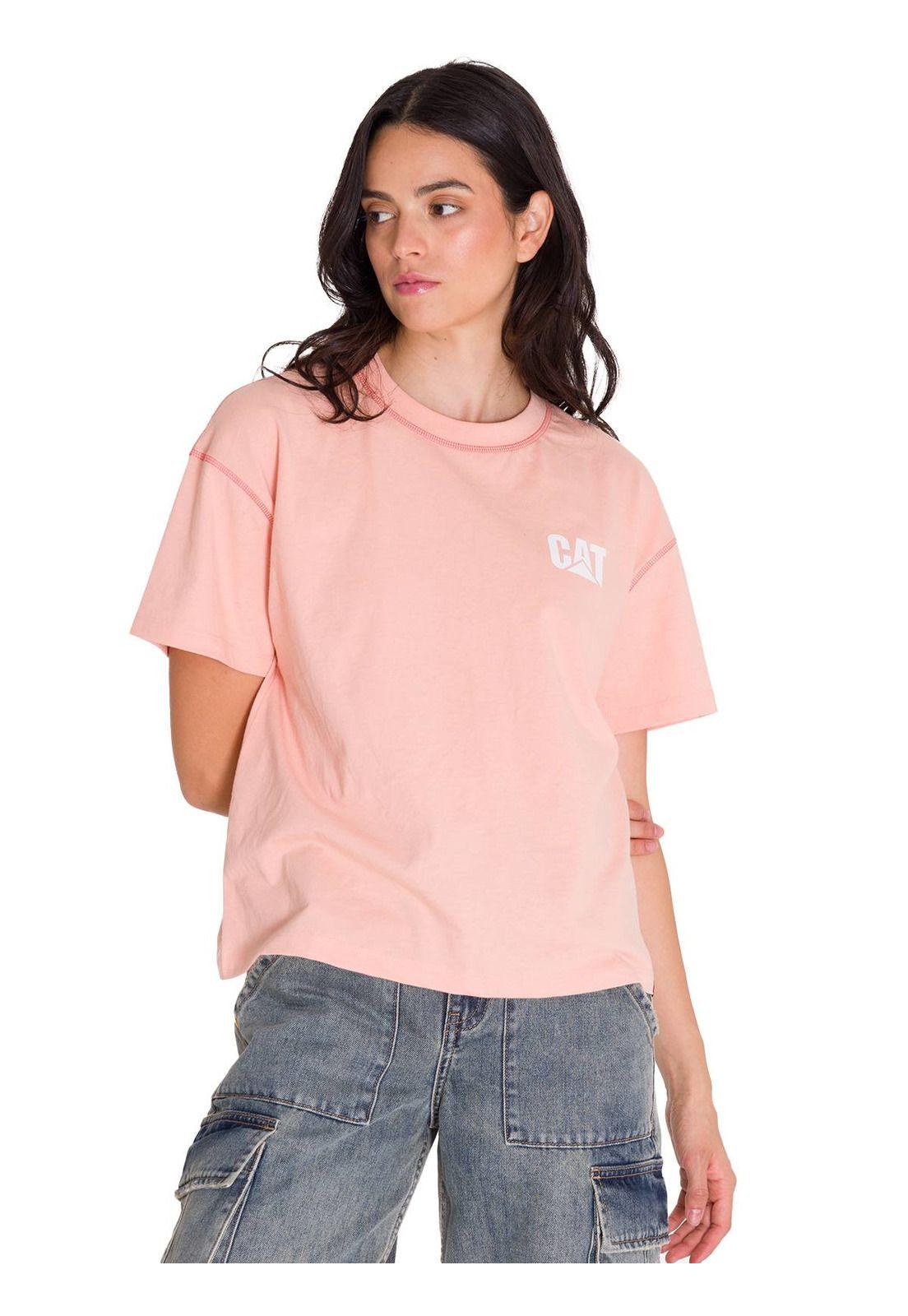 Polera Manga Corta Boxy Mujer Rosado-0