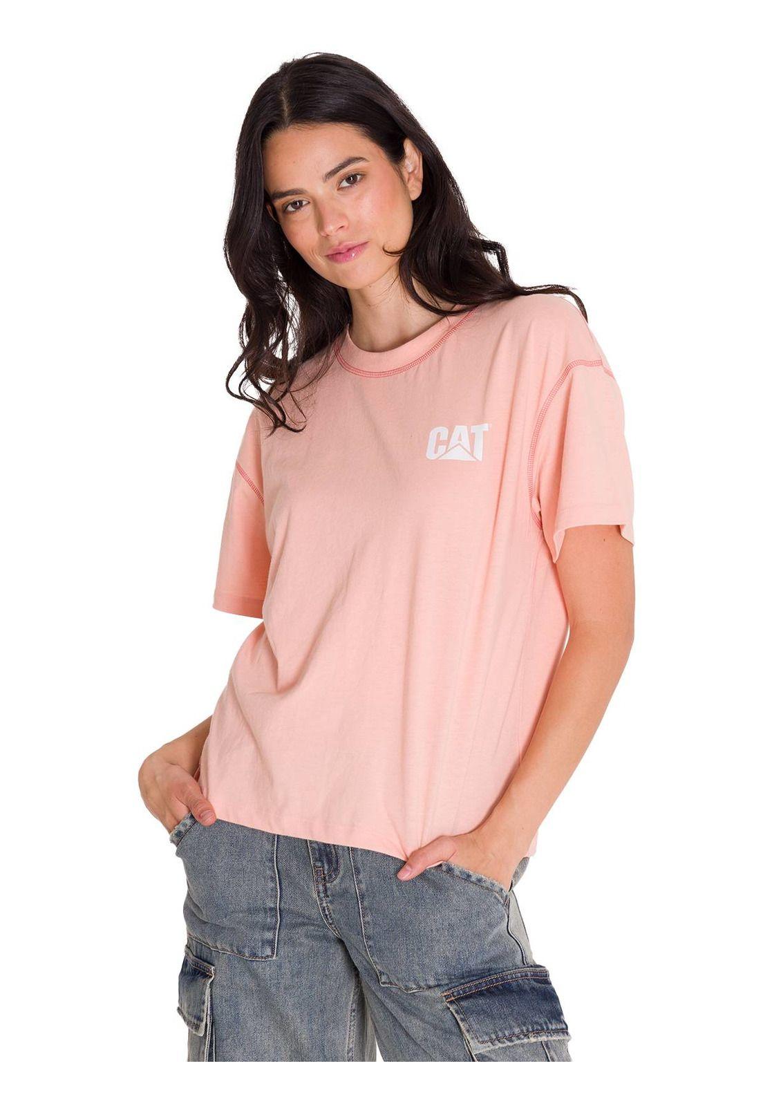 Polera Manga Corta Boxy Mujer Rosado-1