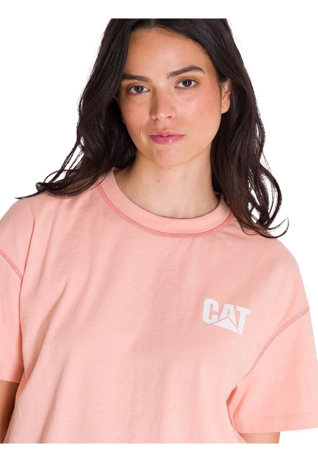 Polera Manga Corta Boxy Mujer Rosado-4