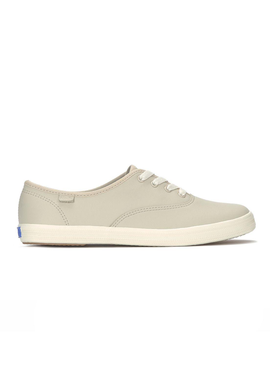 Zapatilla Cuero Mujer Champion Leather Crema-0