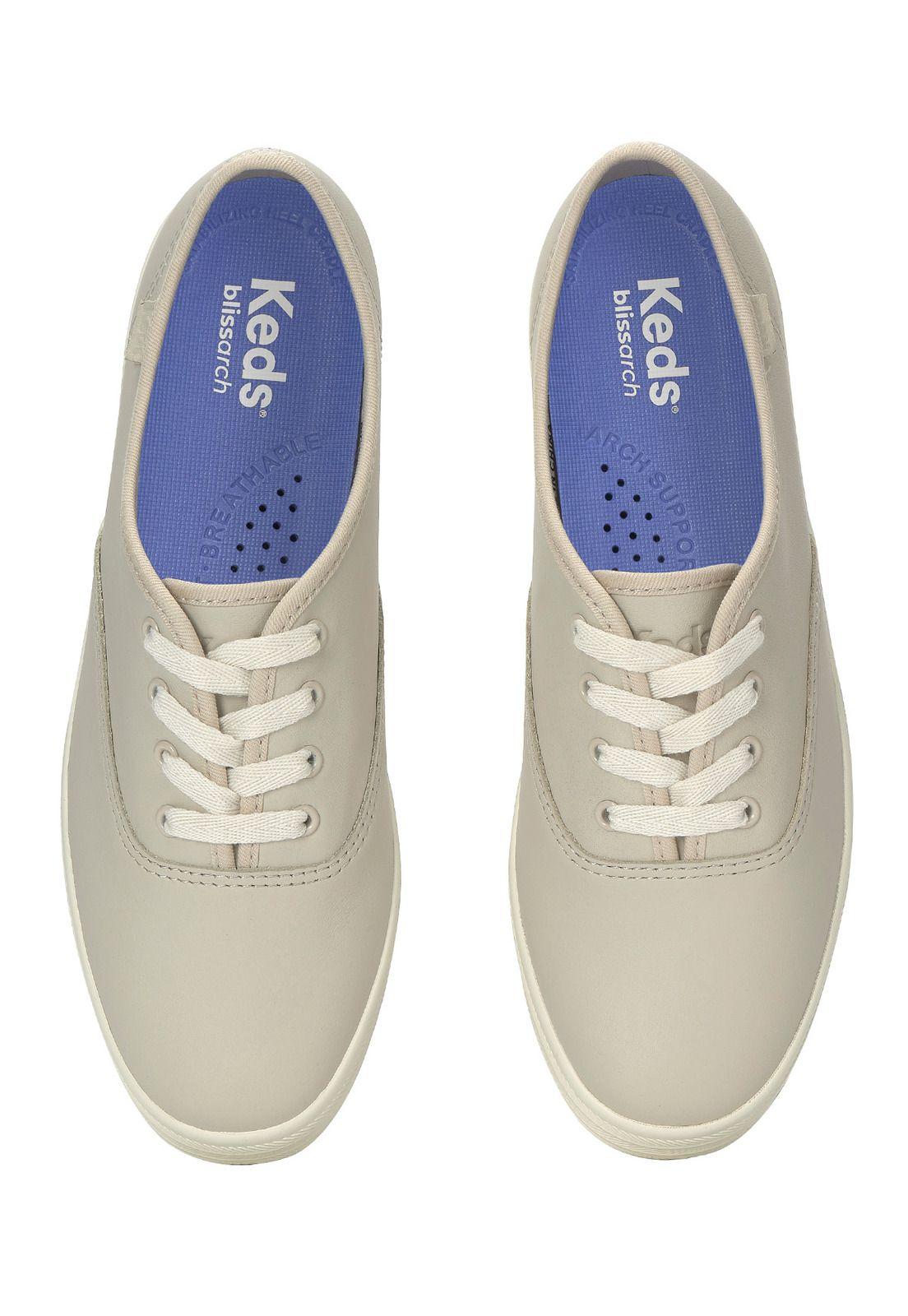 Zapatilla Cuero Mujer Champion Leather Crema-3