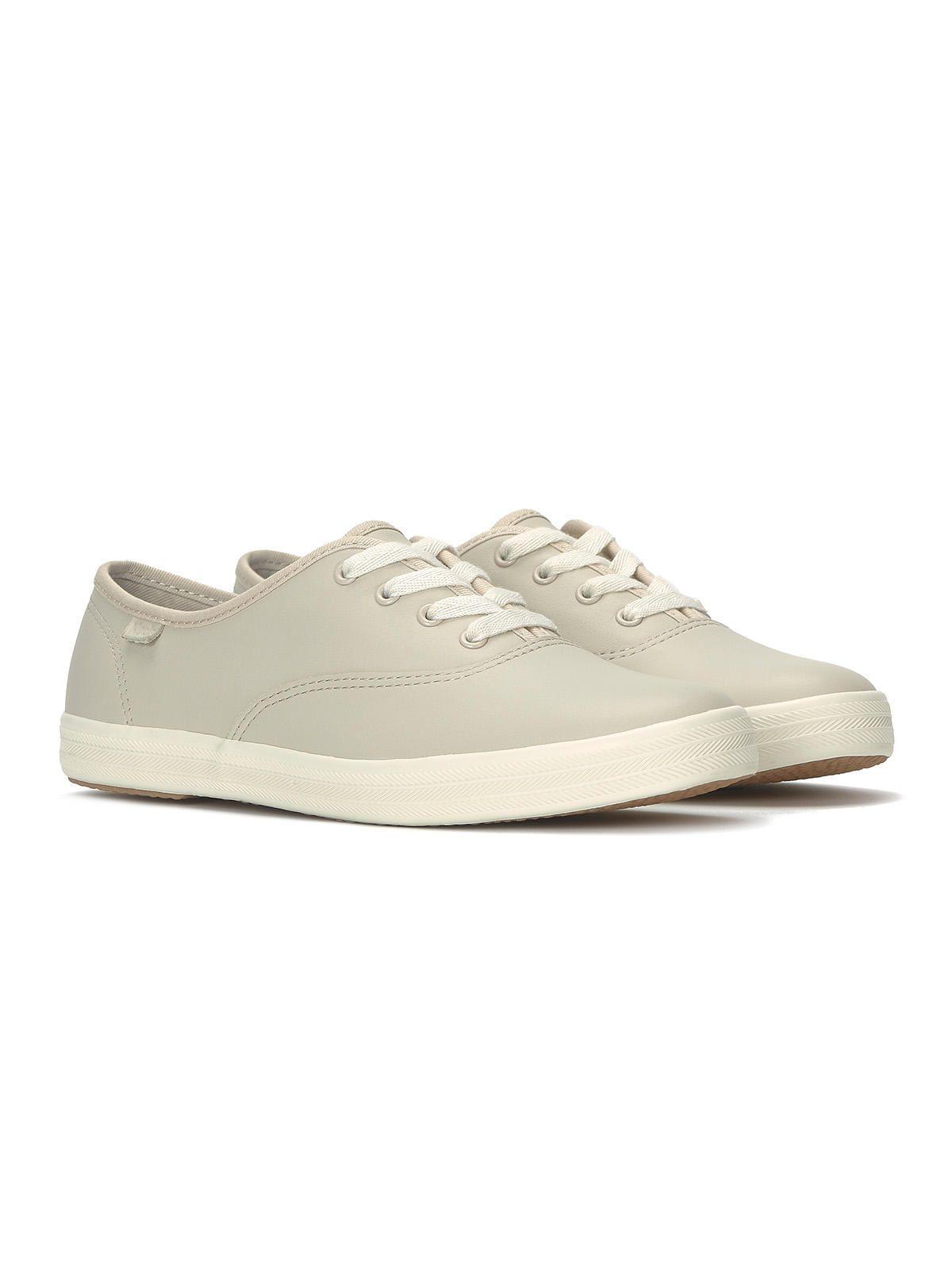 Zapatillas Cuero Mujer Champion Leather Crema-1