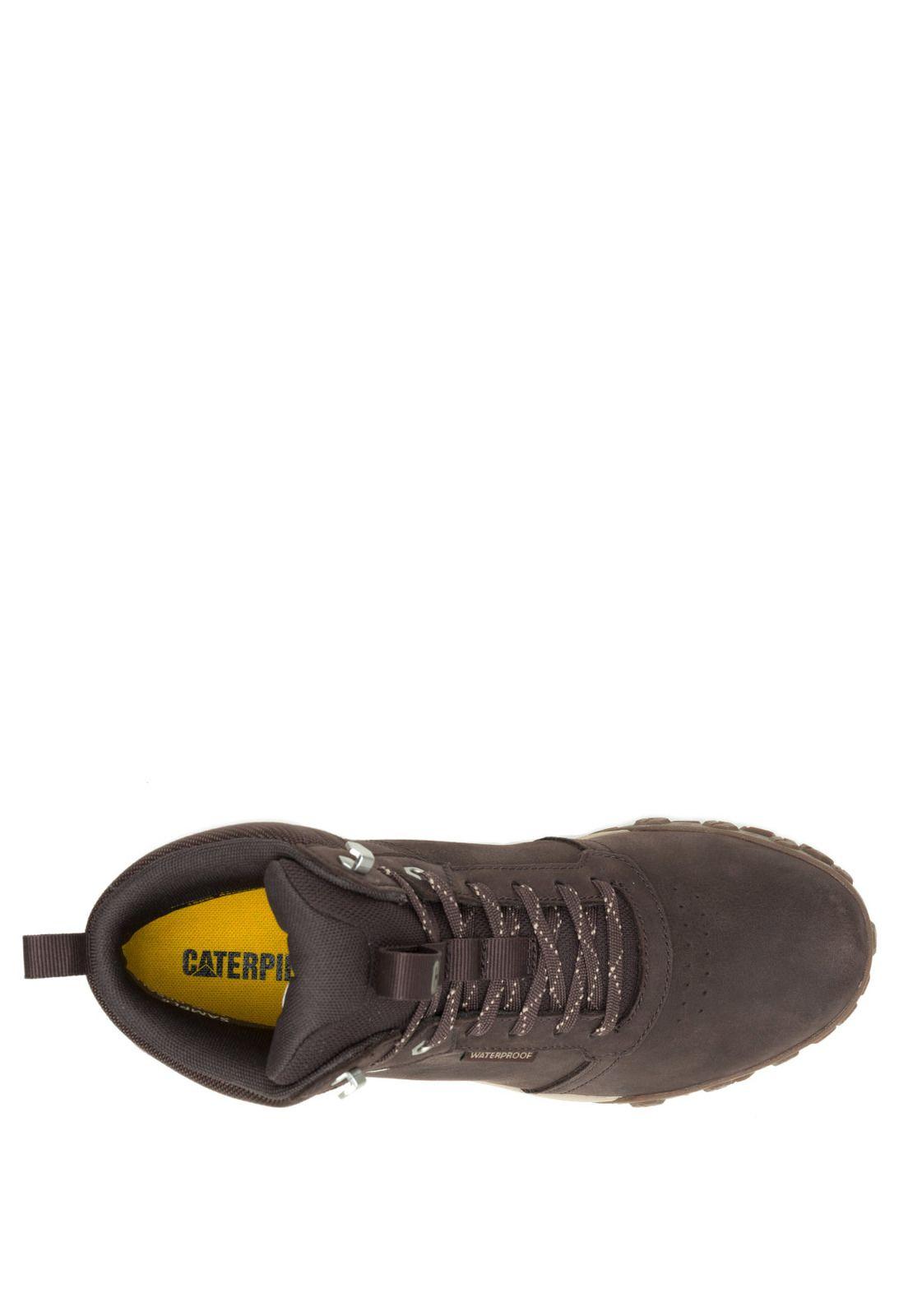 Botin Impermeable Cuero Hombre Hex Ready Mid Café-6