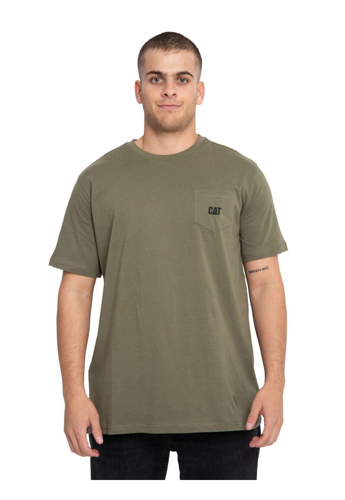 Polera Manga Corta Hombre Foundation Pocket Verde-0