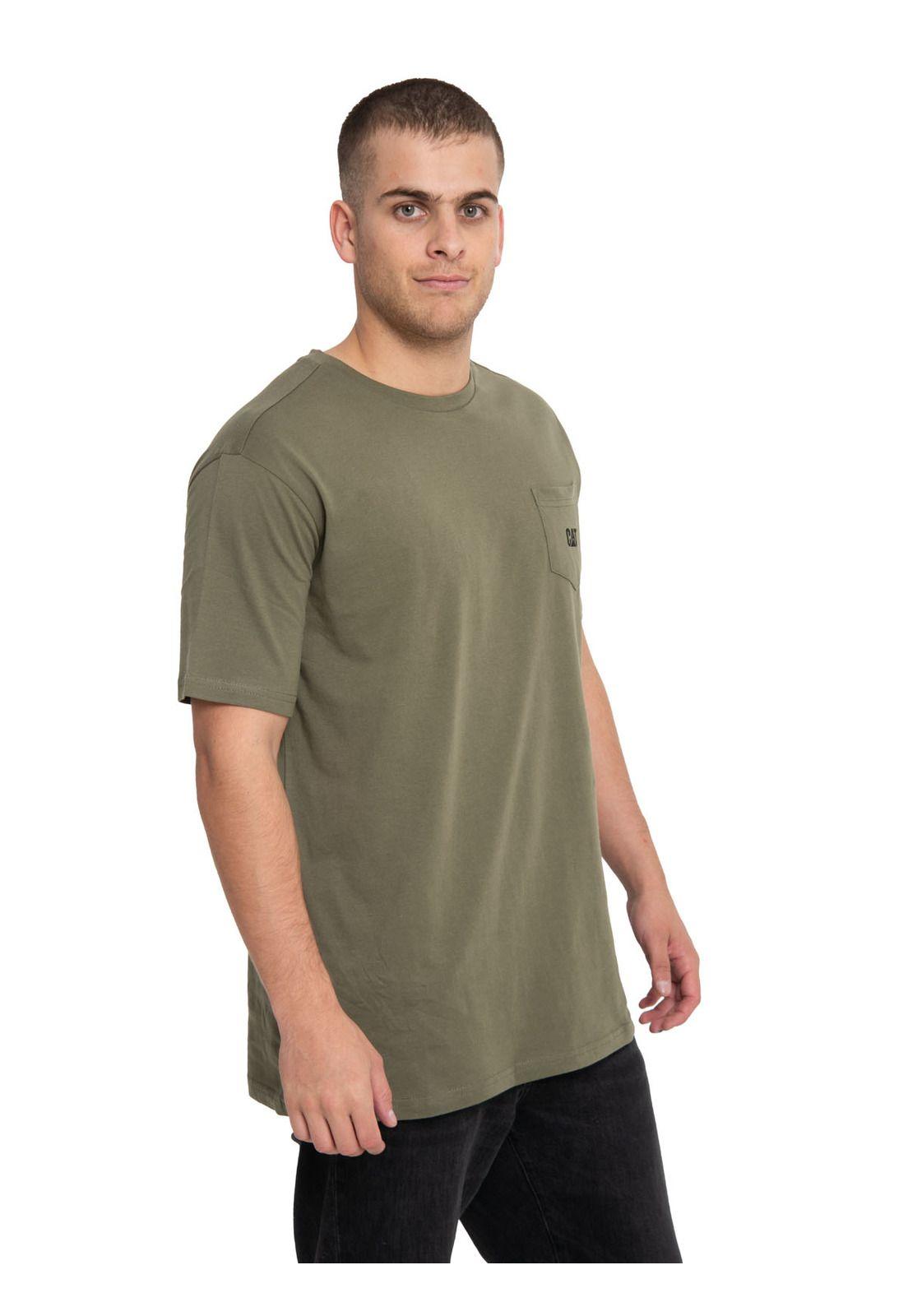 Polera Manga Corta Hombre Foundation Pocket Verde-1