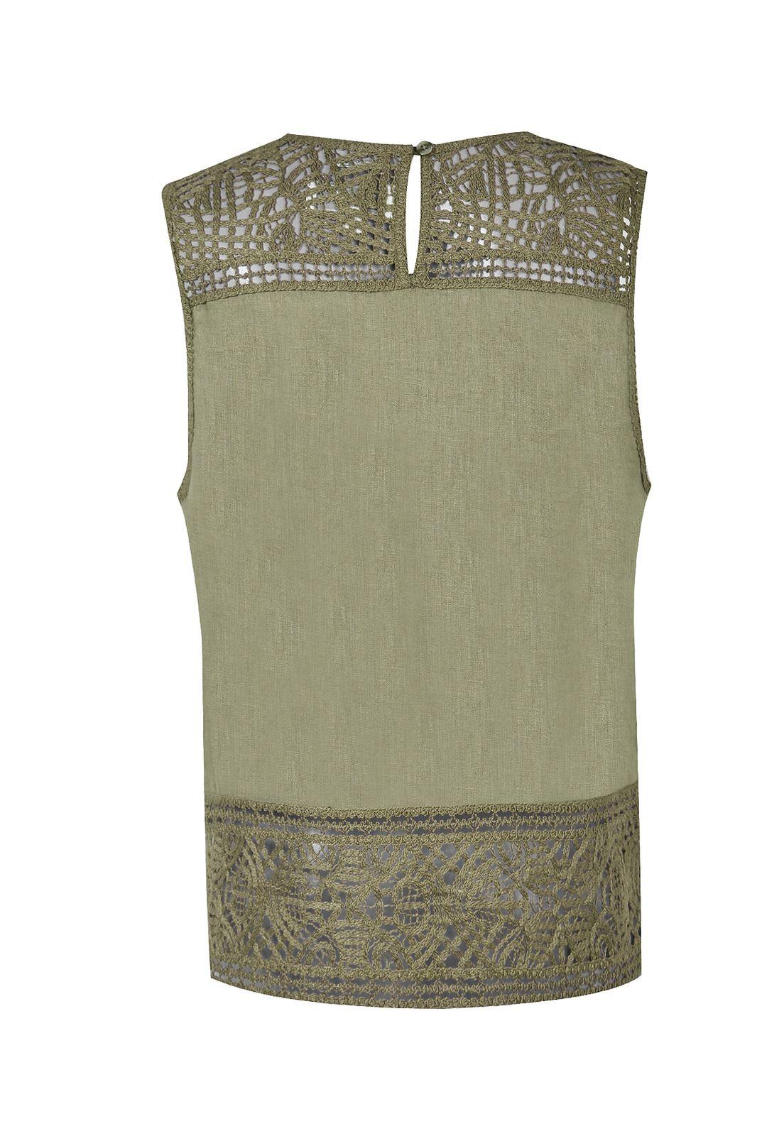 Blusa Lino Orgánico Verde Mele Mujer -1