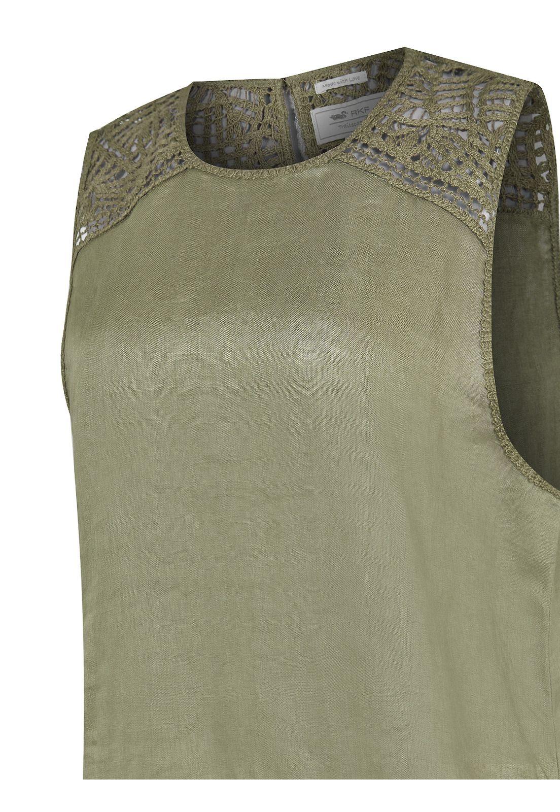 Blusa Lino Orgánico Verde Mele Mujer -3