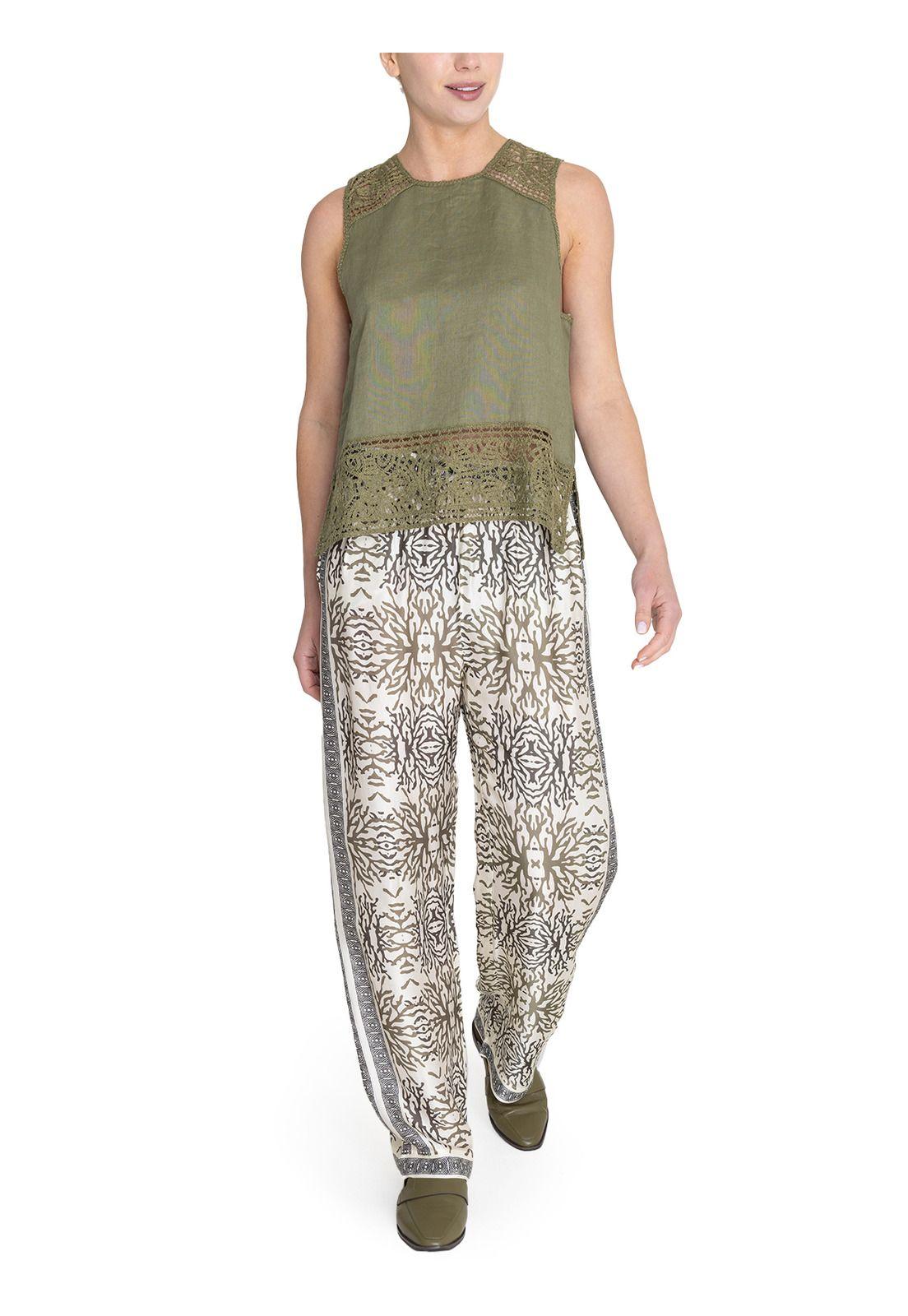 Blusa Lino Orgánico Verde Mele Mujer -8