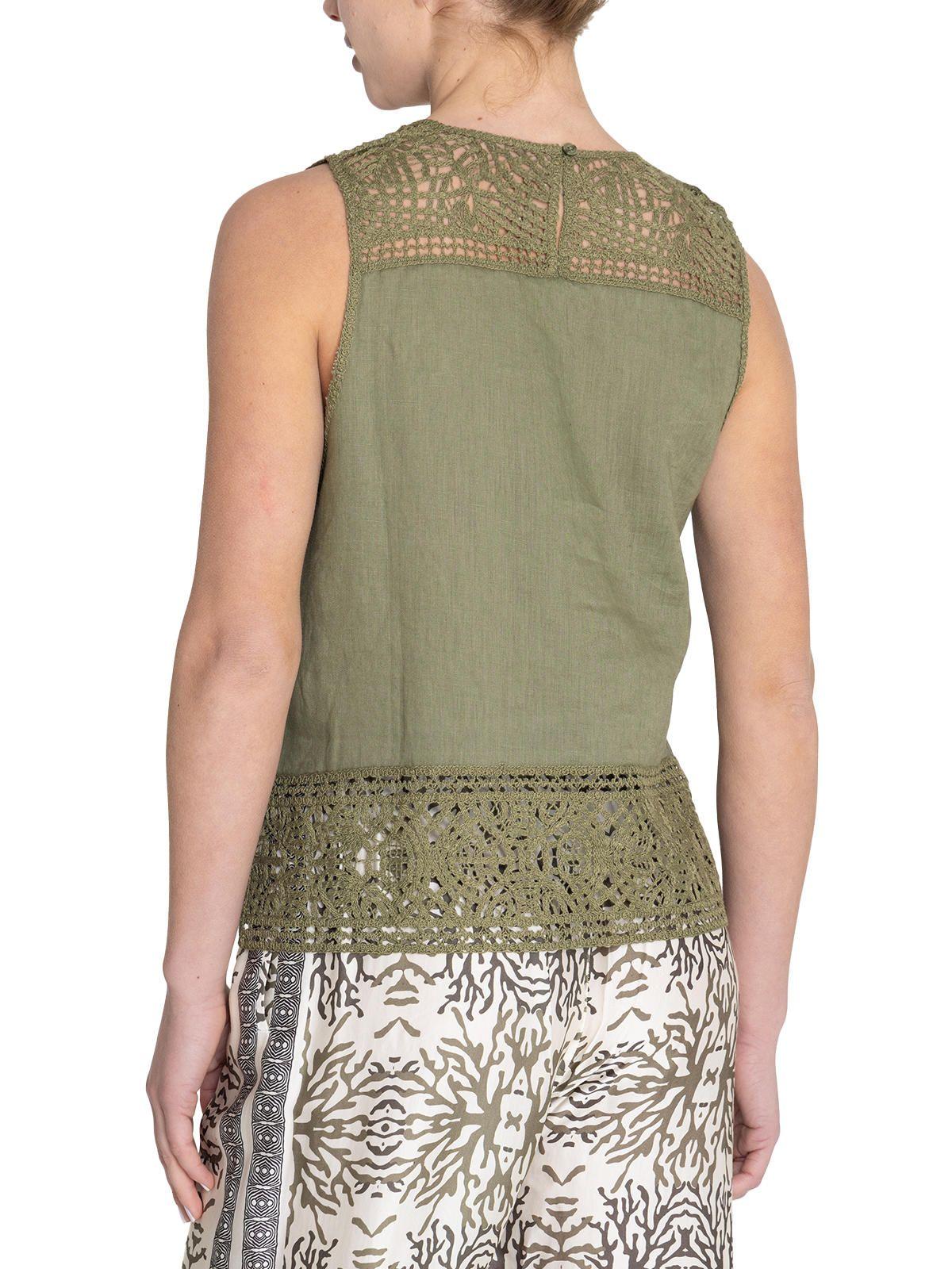 Blusa Lino Orgánico Verde Mele Mujer -6