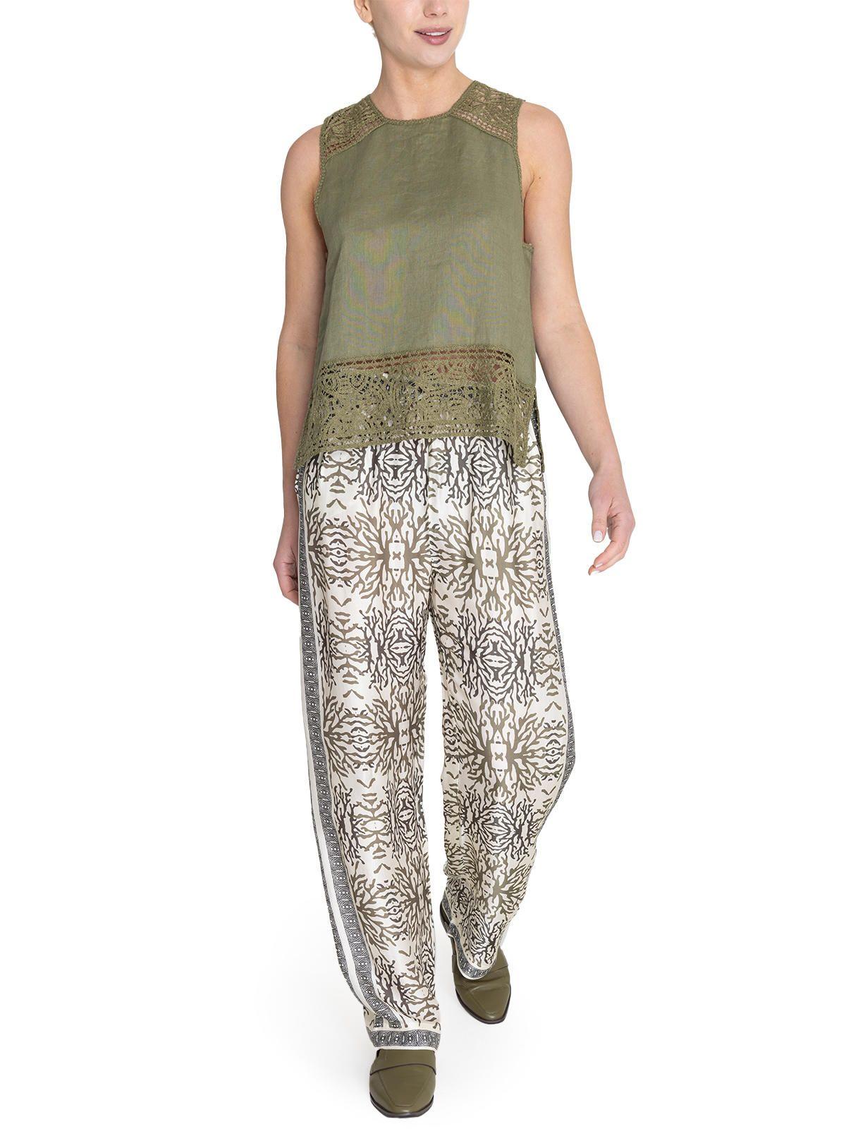 Blusa Lino Orgánico Verde Mele Mujer -8