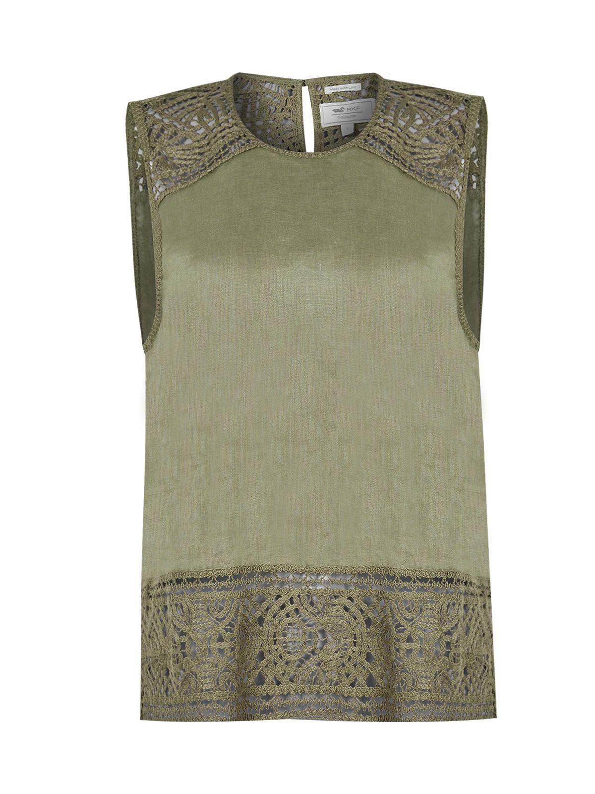 Blusa Lino Orgánico Verde Mele Mujer -0