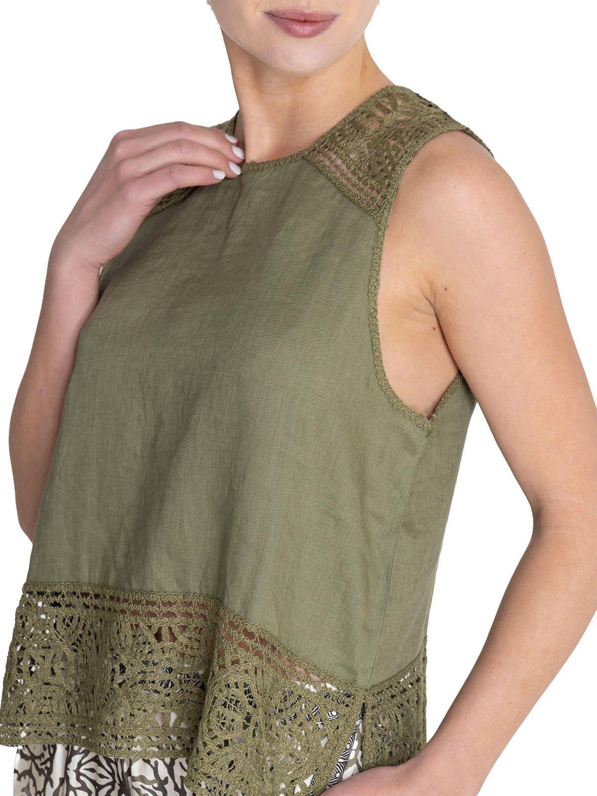 Blusa Lino Orgánico Verde Mele Mujer -7
