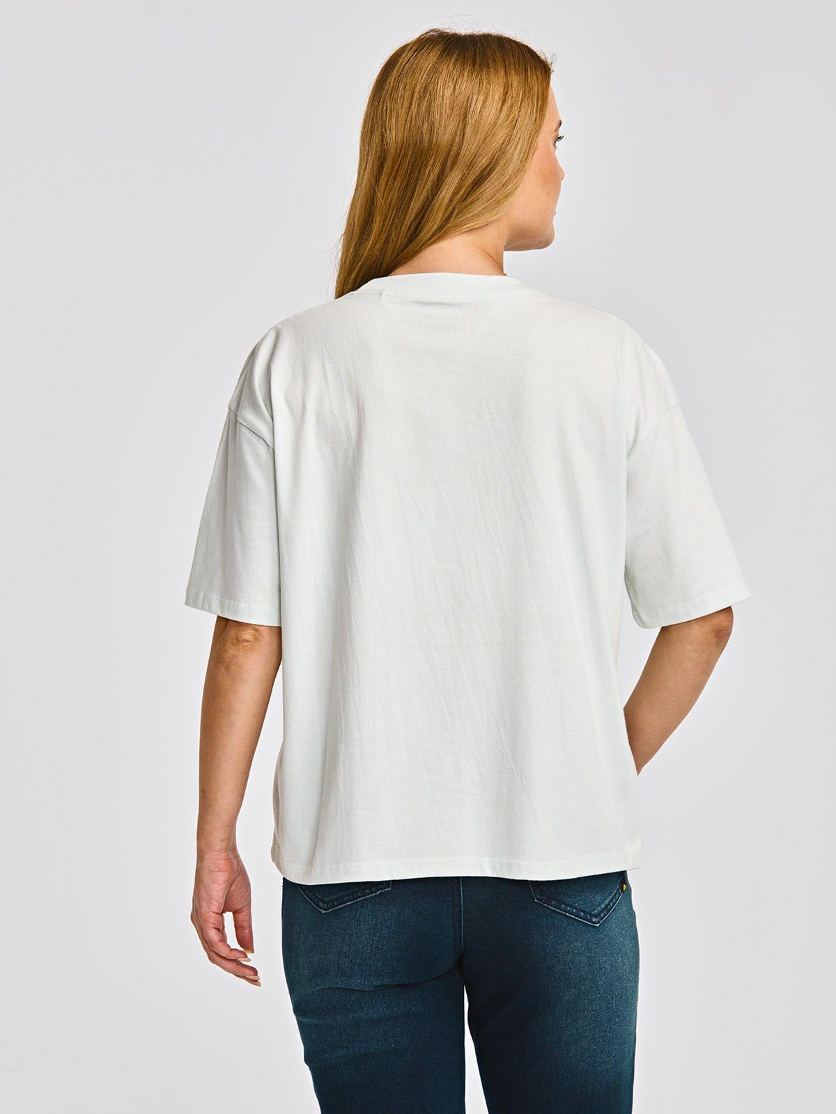 Polera Manga Corta Mujer Boxy HW Graphic2 Celeste-4
