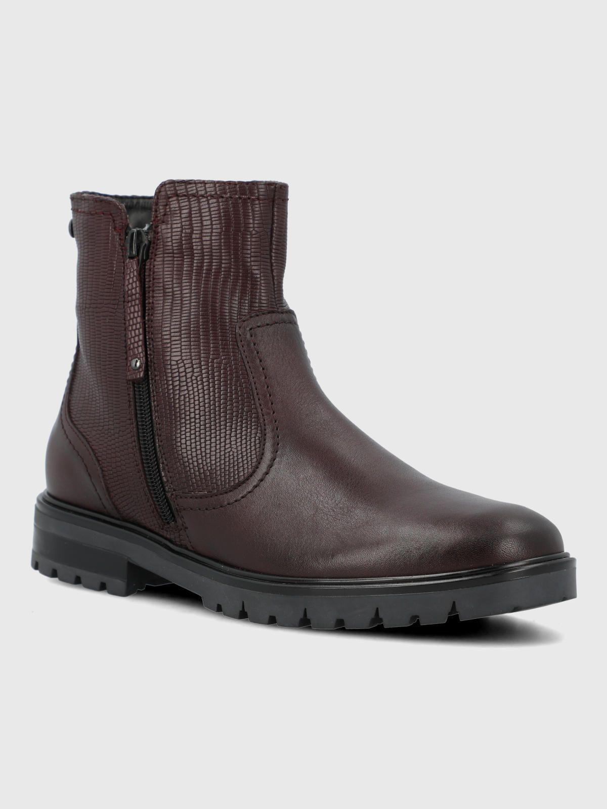 Botin Cuero Mujer Briller Burdeo-0