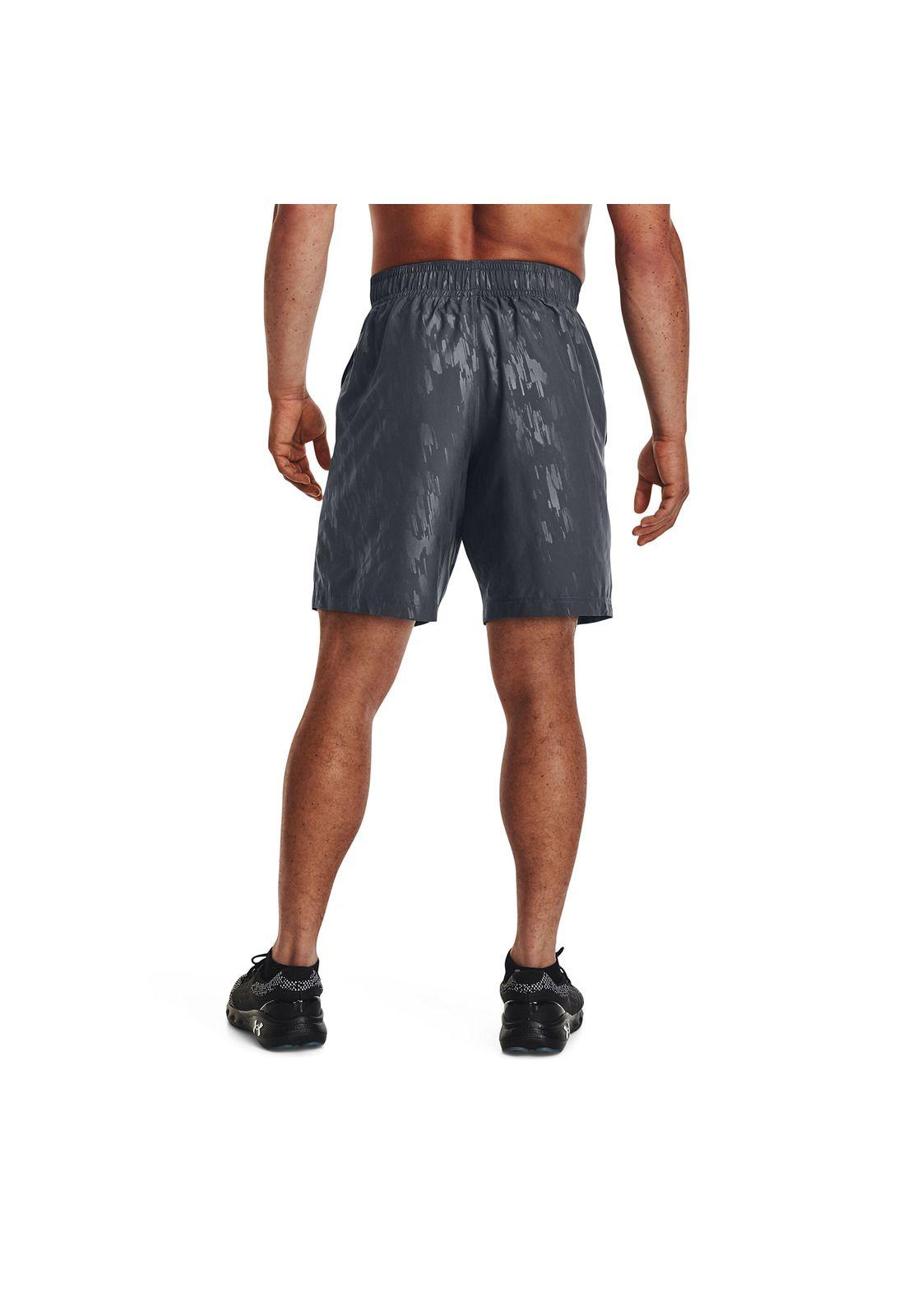 Short Hombre Woven Emboss Shorts Gris-3