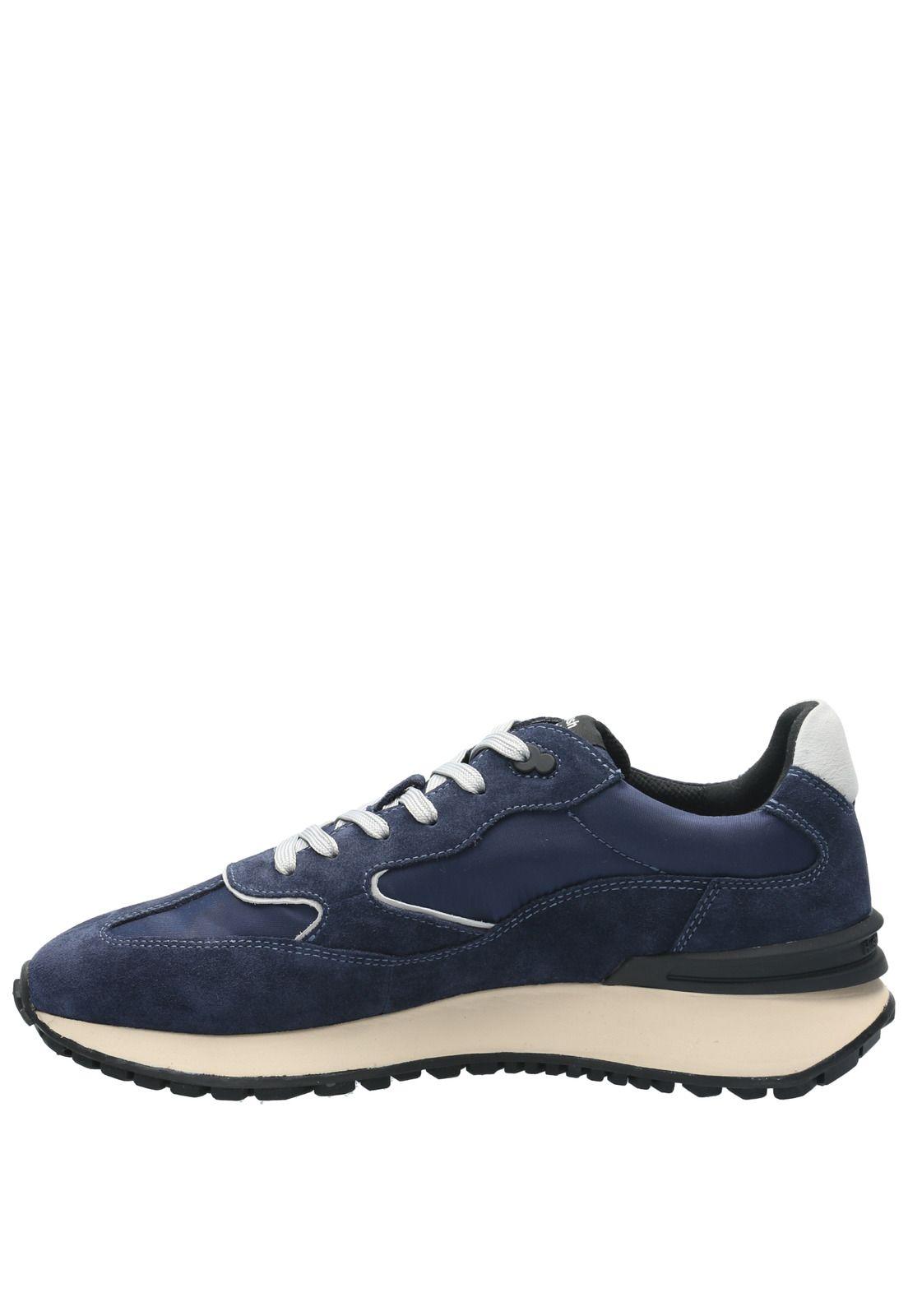 Zapatilla Cuero Hombre Gante Azul-5