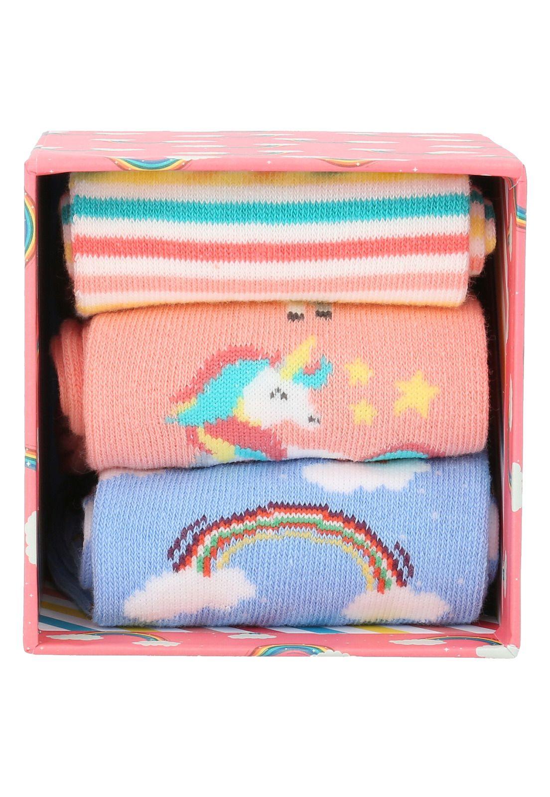 Calcetín Algodón Niña Pack Rainbow Multicolor-2