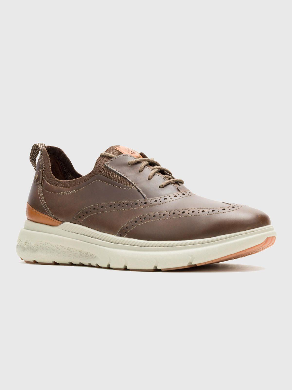 Zapato Cuero Hombre Excel Wingtip Café-0