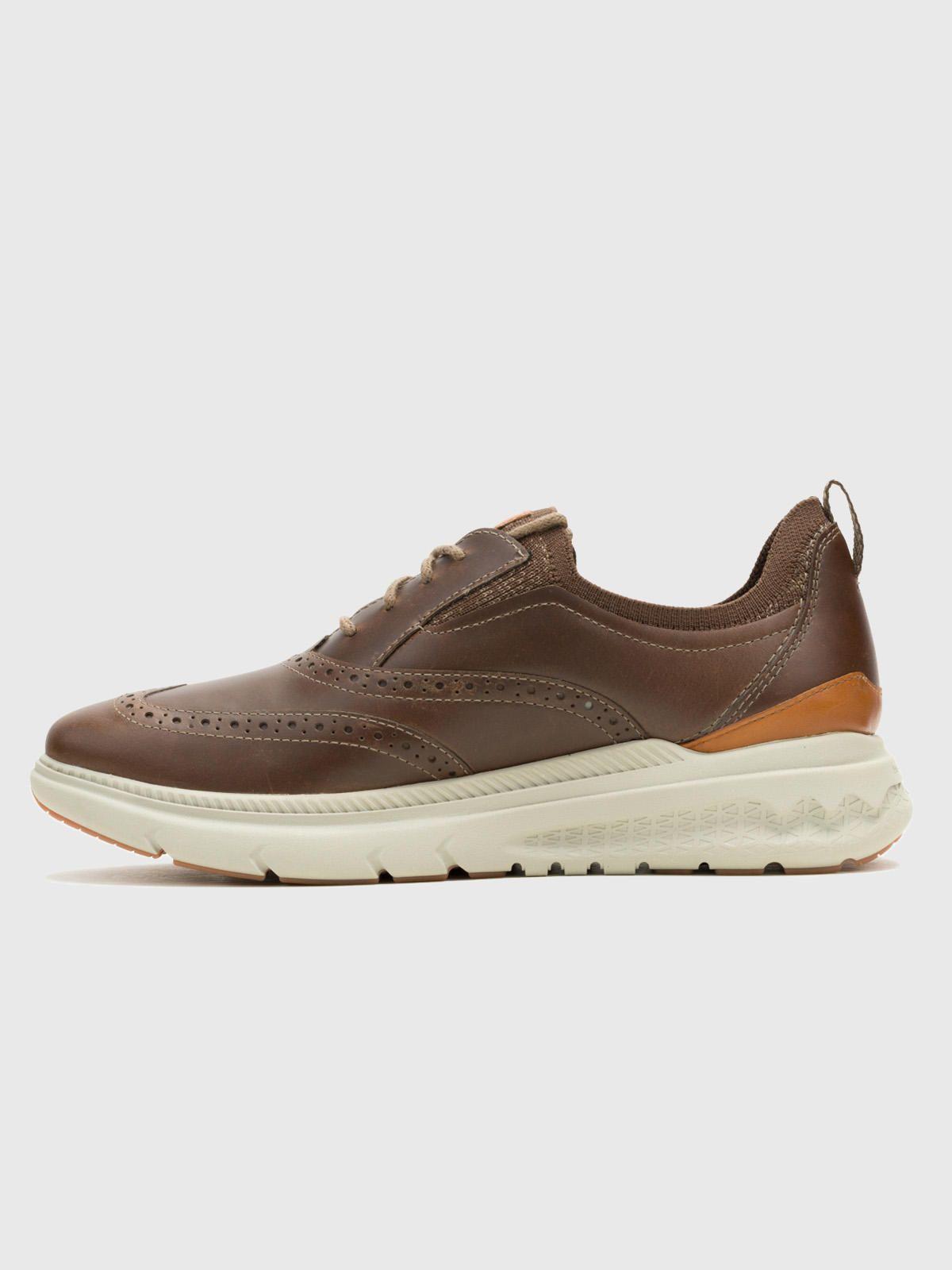 Zapato Cuero Hombre Excel Wingtip Café-4