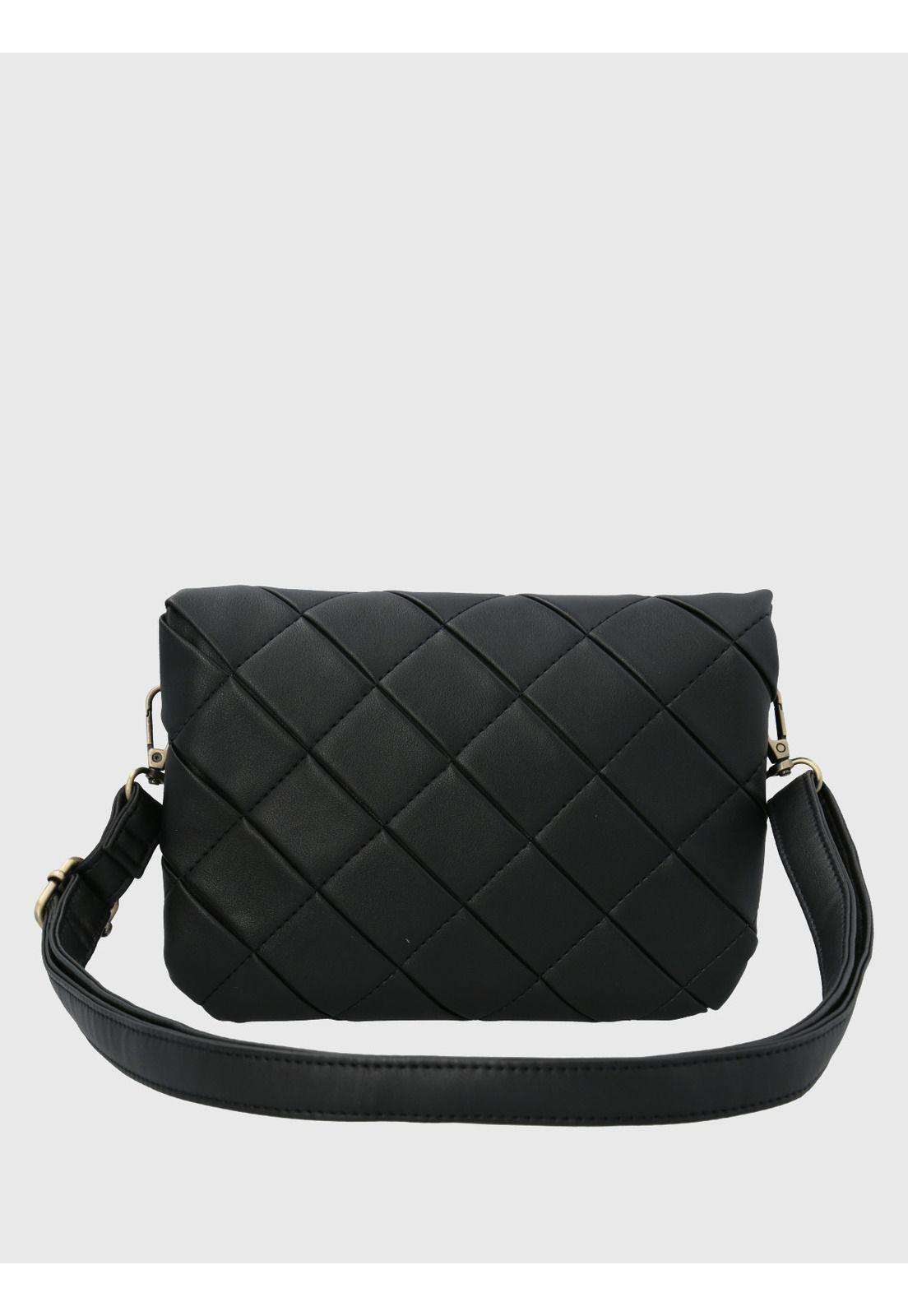 Cartera Ecocuero Mujer Trini Cross Negro-2
