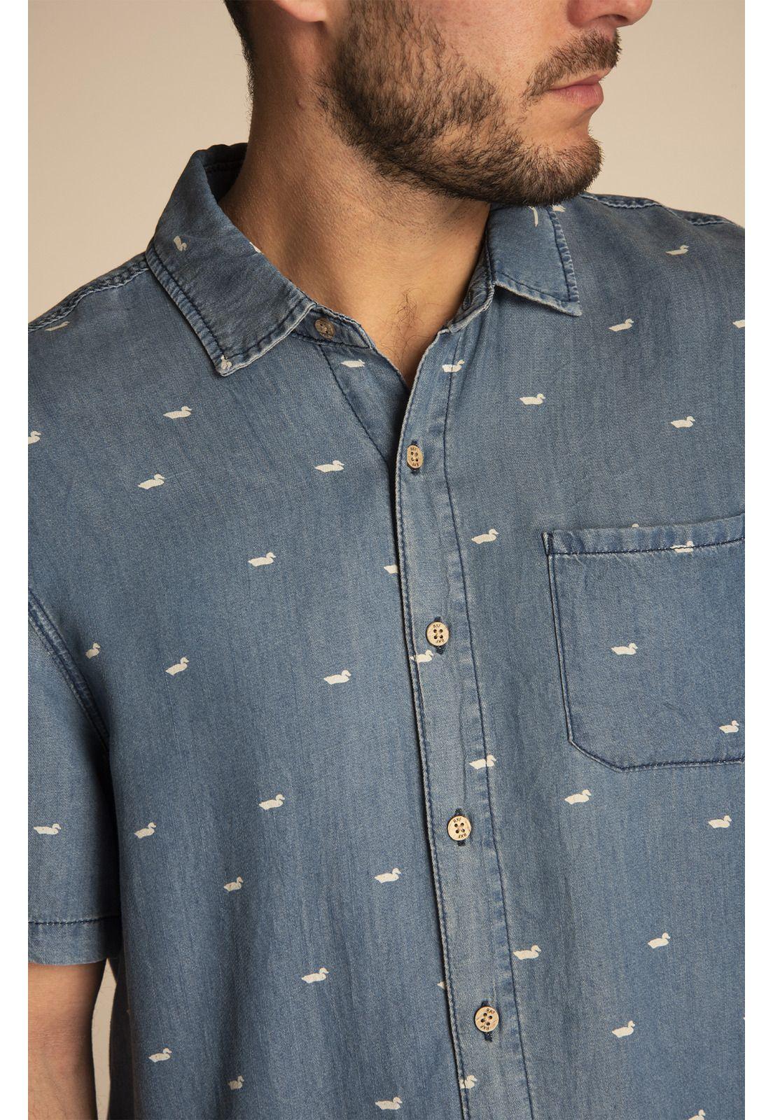 Camisa Tencel Hombre Denimprint Azul-3