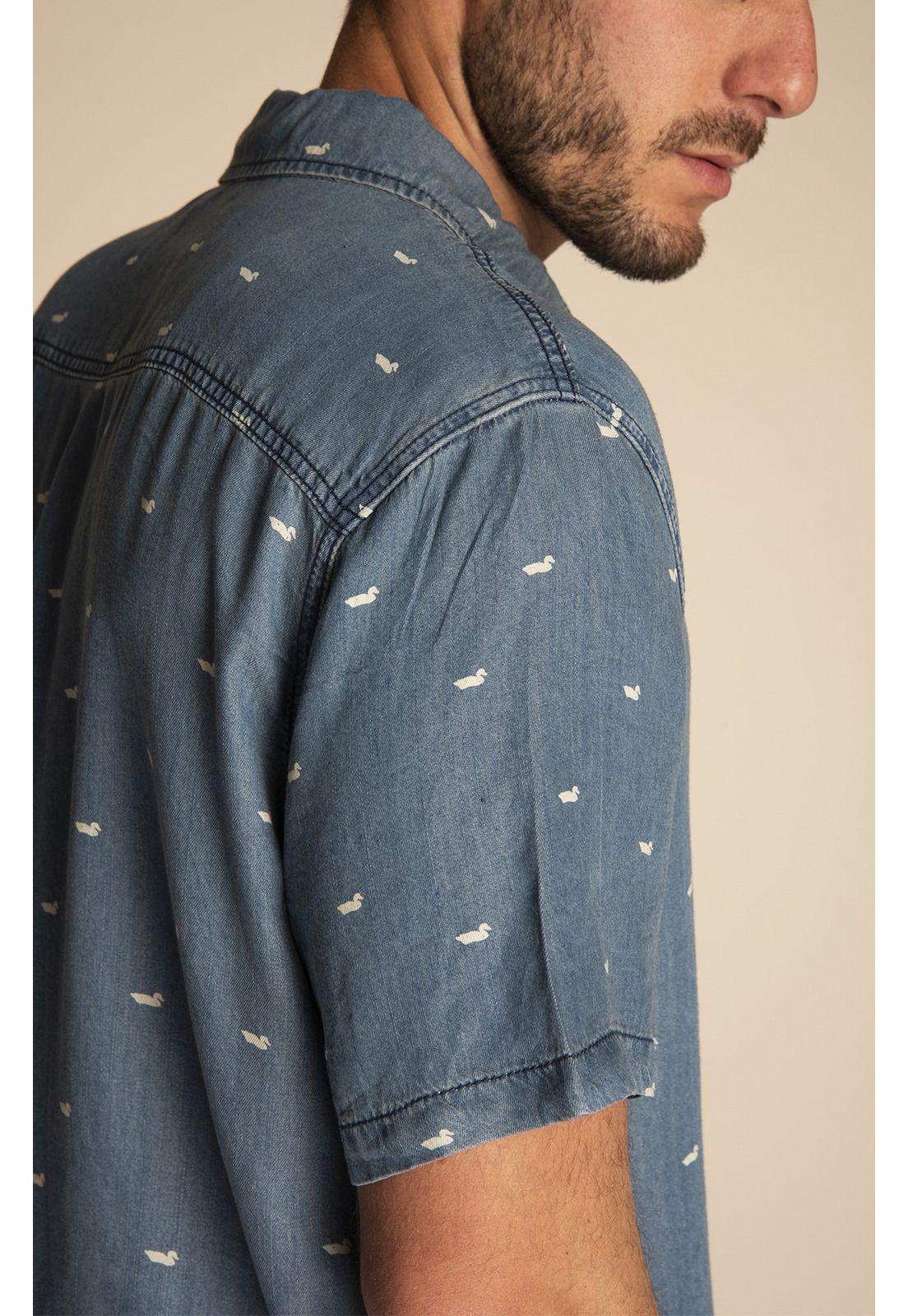 Camisa Tencel Hombre Denimprint Azul-4