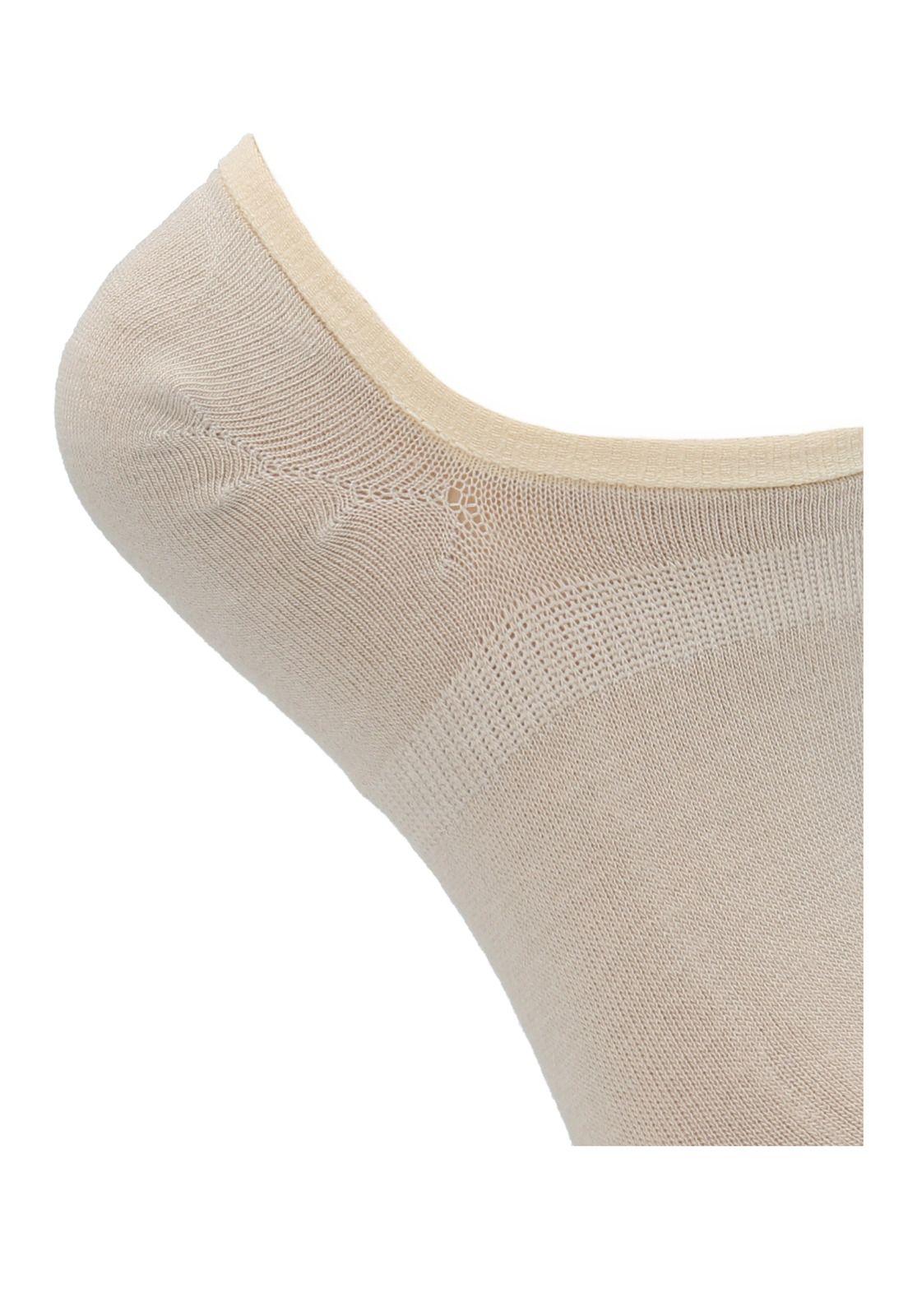 Calcetin Beige Plain Mujer-1