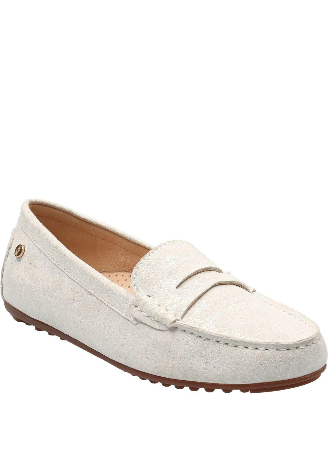 Mocasin Cuero Mujer Band Blanco-0