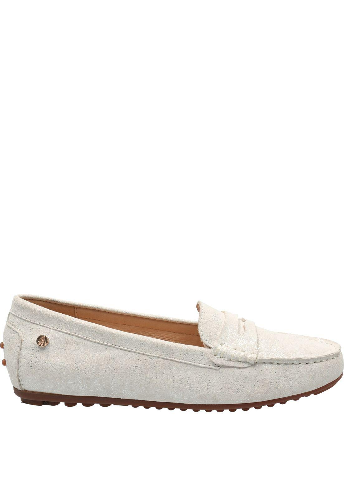 Mocasin Cuero Mujer Band Blanco-1