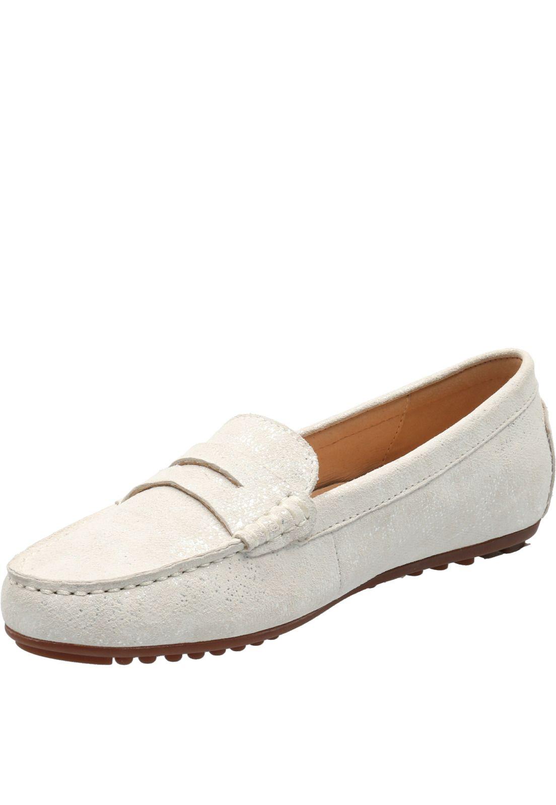 Mocasin Cuero Mujer Band Blanco-3