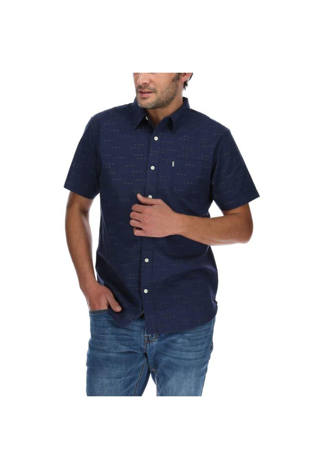 Camisa Mc Hombre Ao Printed S/S Shirt Azul-0