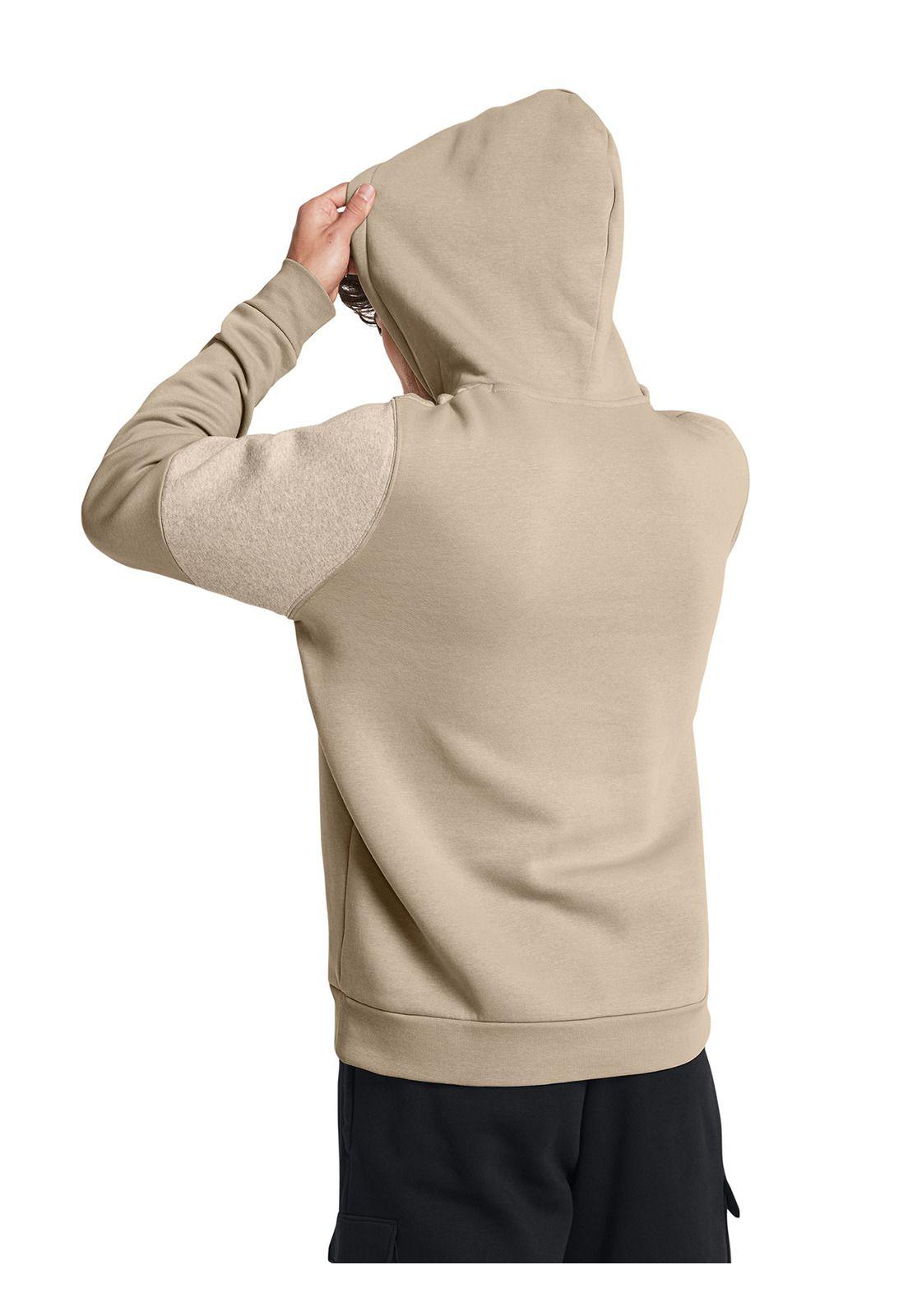 Polerón UA Icon Fleece Blocked Hombre Café-1