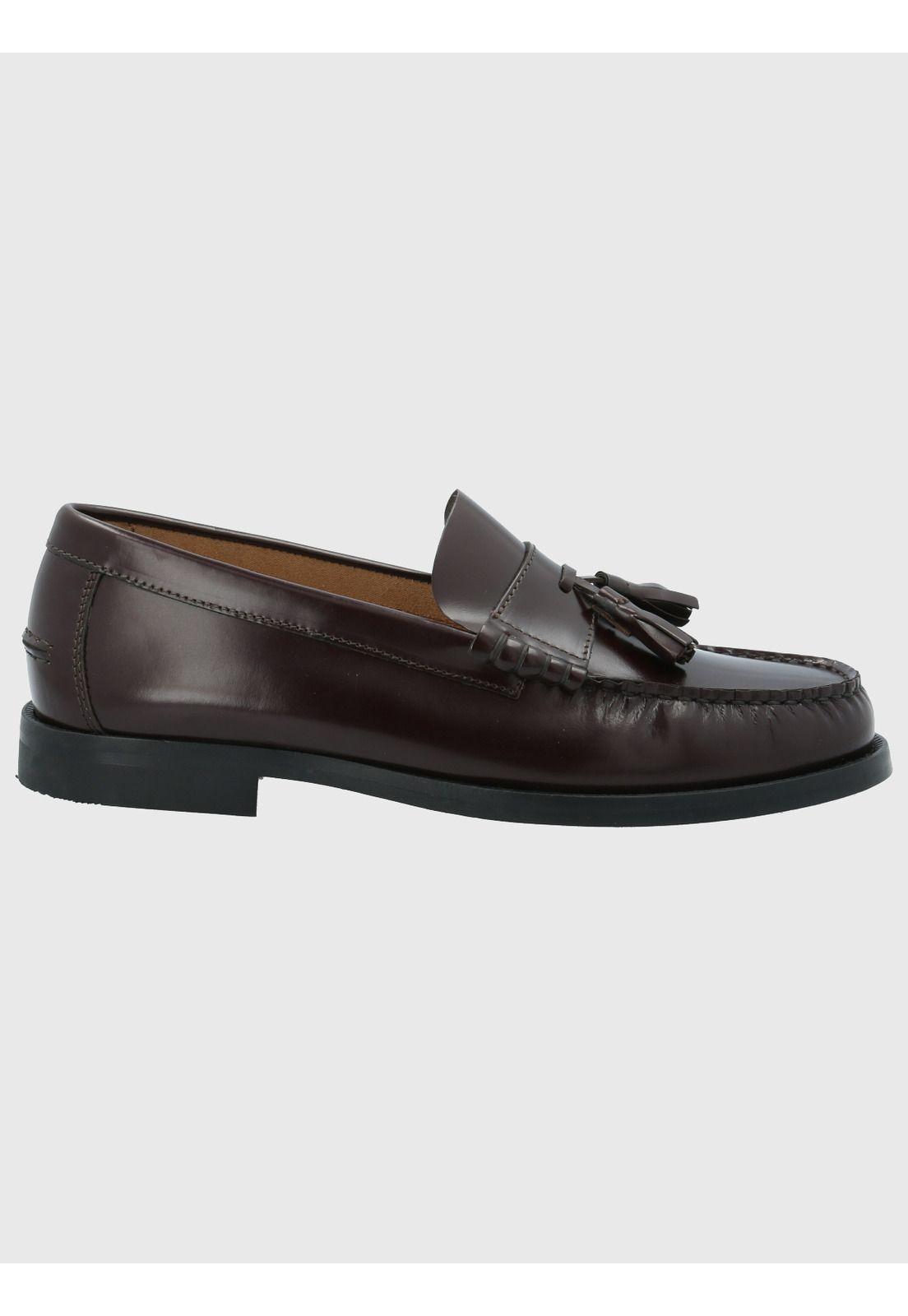 Mocasín Cuero Hombre Cerata Burdeo-1